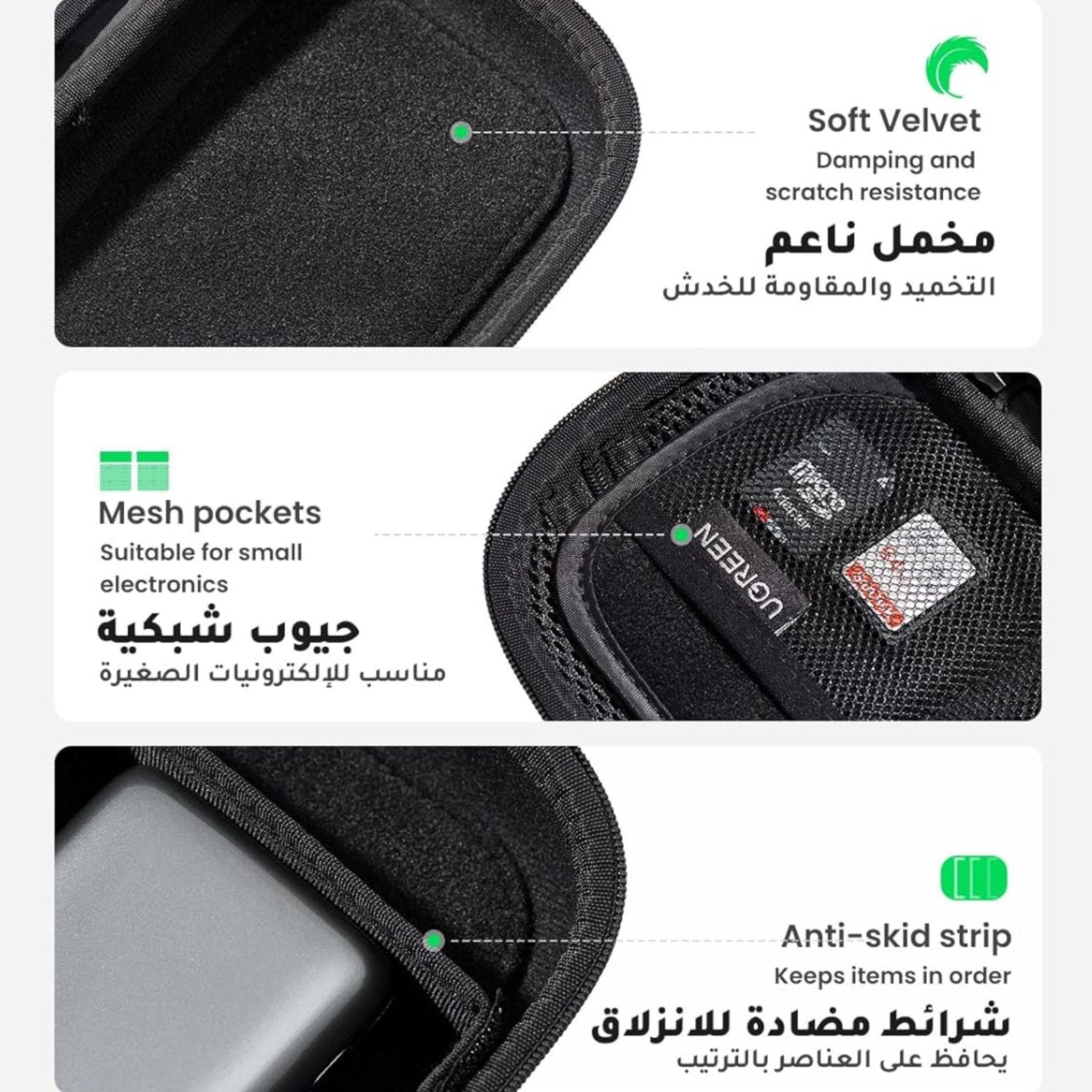 UGREEN Electronics Accessories Travel Organizer - Gray