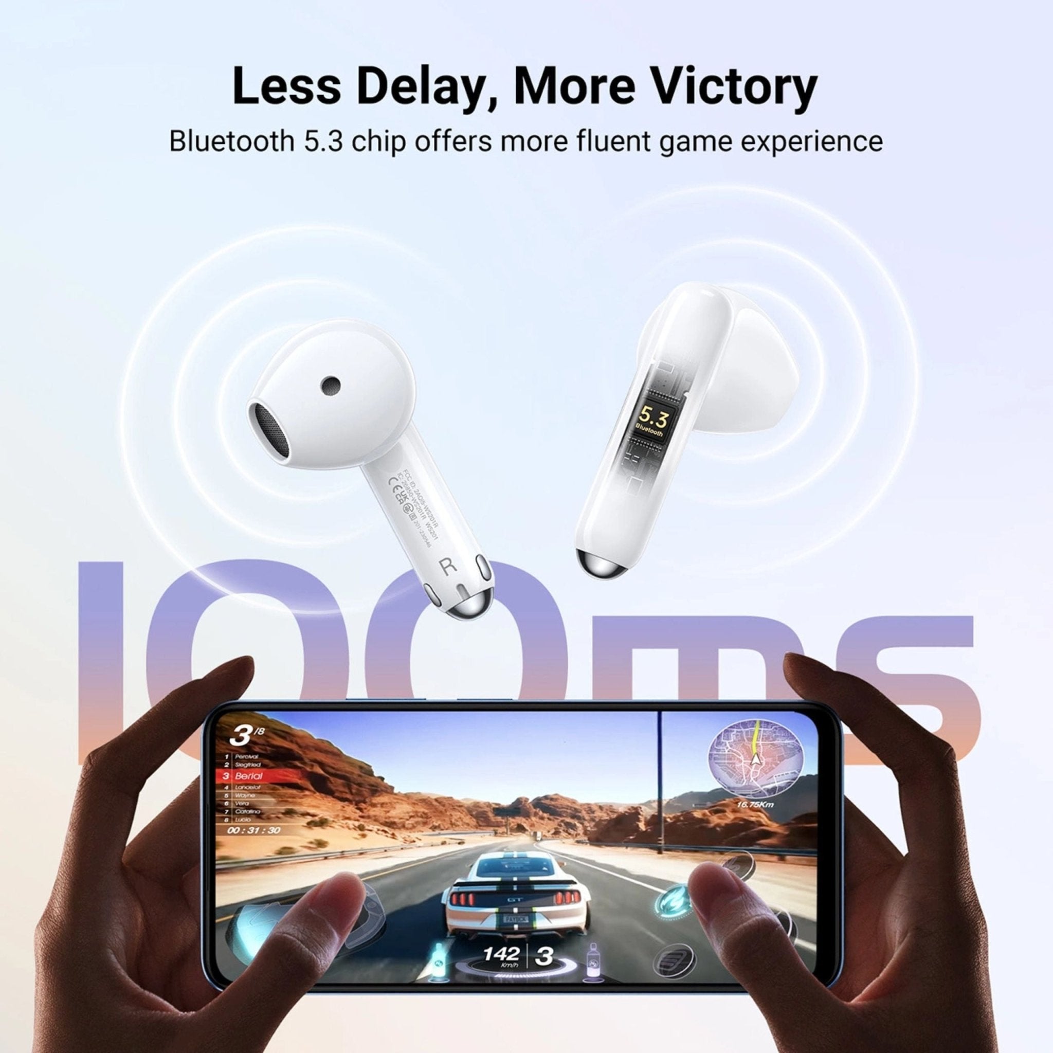 UGREEN HiTune H5 True Wireless Earbuds (26hrs) - White