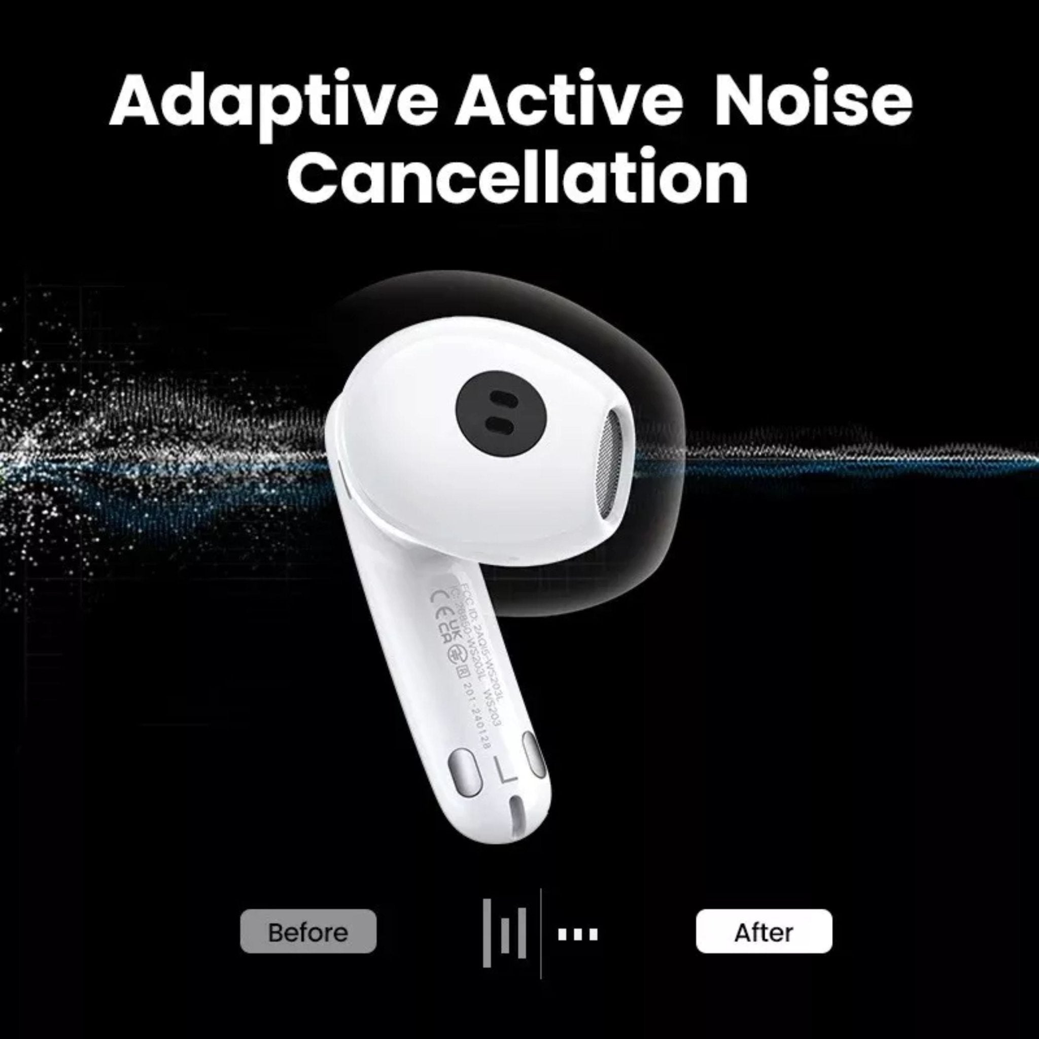 UGREEN HiTune H6 Pro Hybrid ANC Earbuds (30hrs) - White
