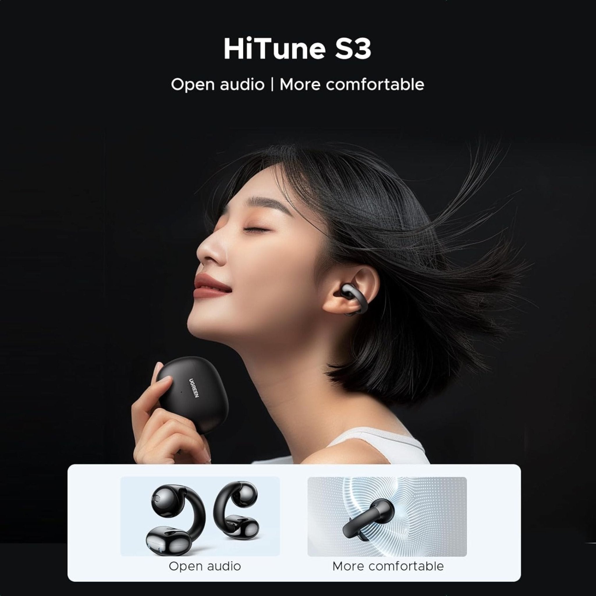 UGREEN HiTune S3 True Wireless Earbuds (30hrs) - Black