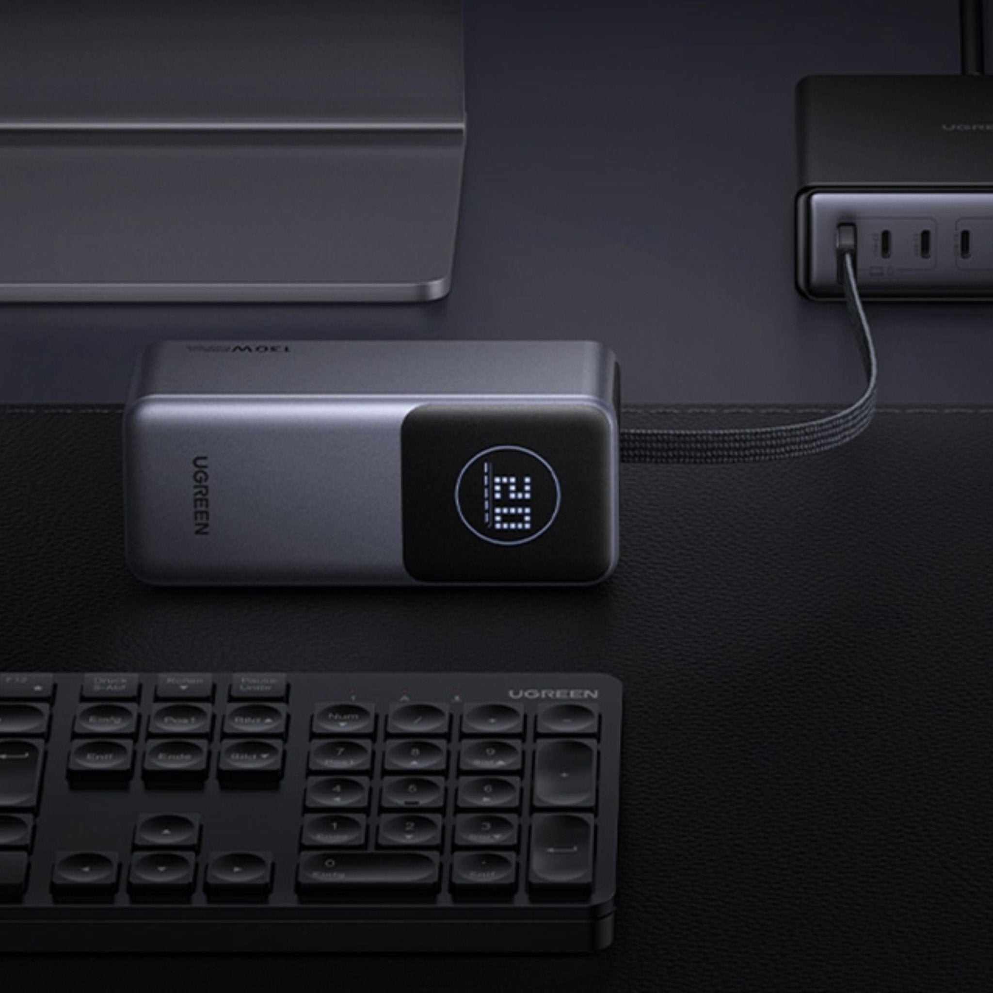 UGREEN Nexode 20000mAh 130W Power Bank with Built-in Cable - Gray