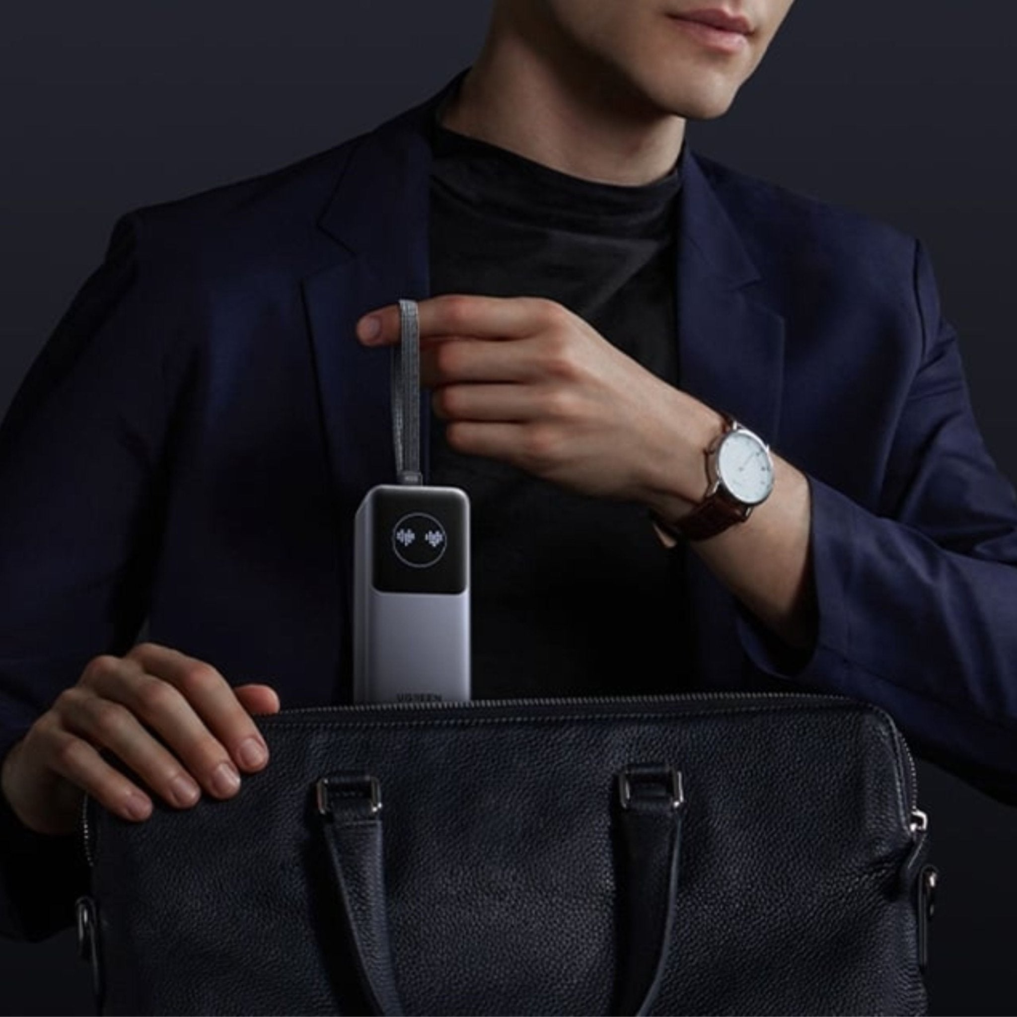 UGREEN Nexode 20000mAh 130W Power Bank with Built-in Cable - Gray