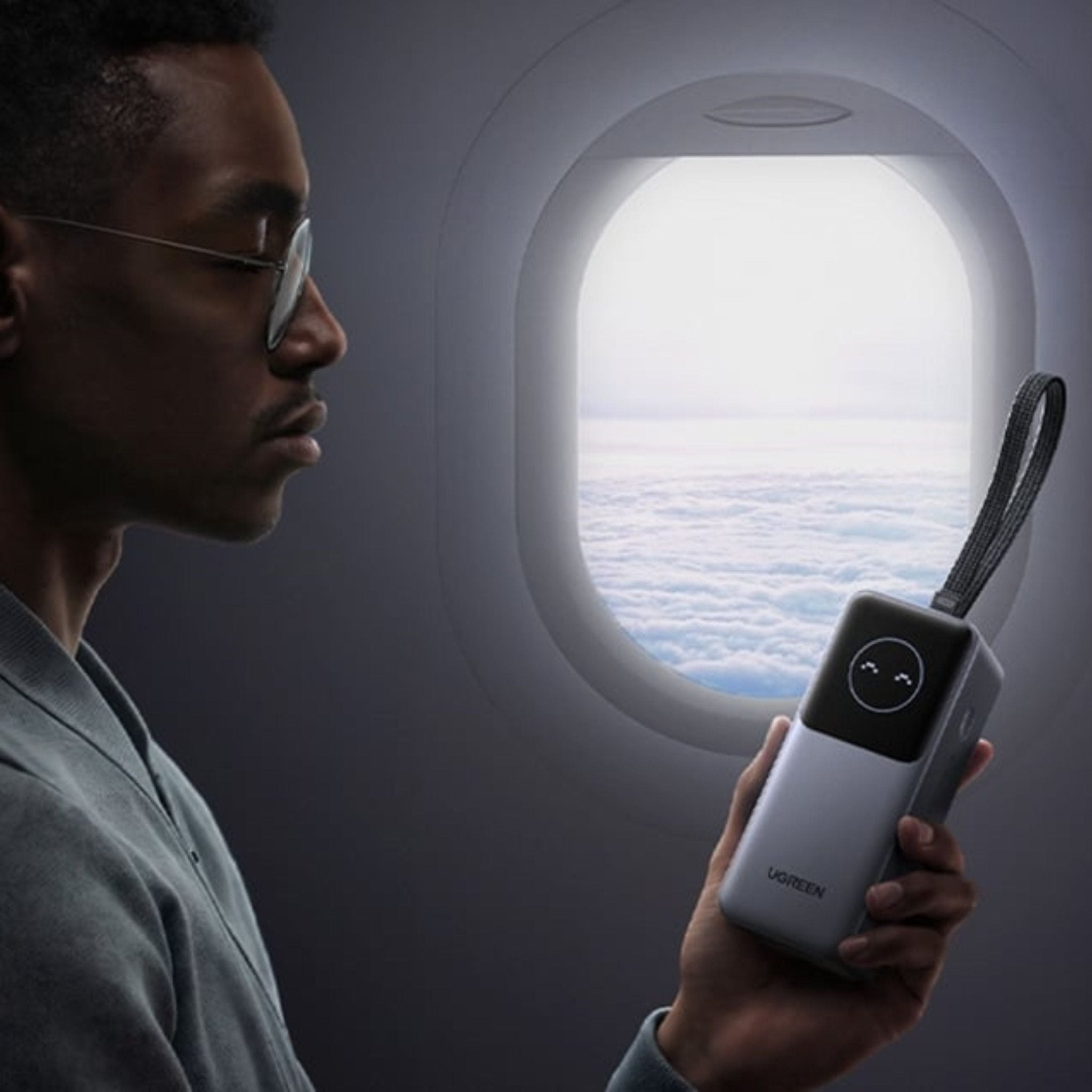 UGREEN Nexode 20000mAh 130W Power Bank with Built-in Cable - Gray