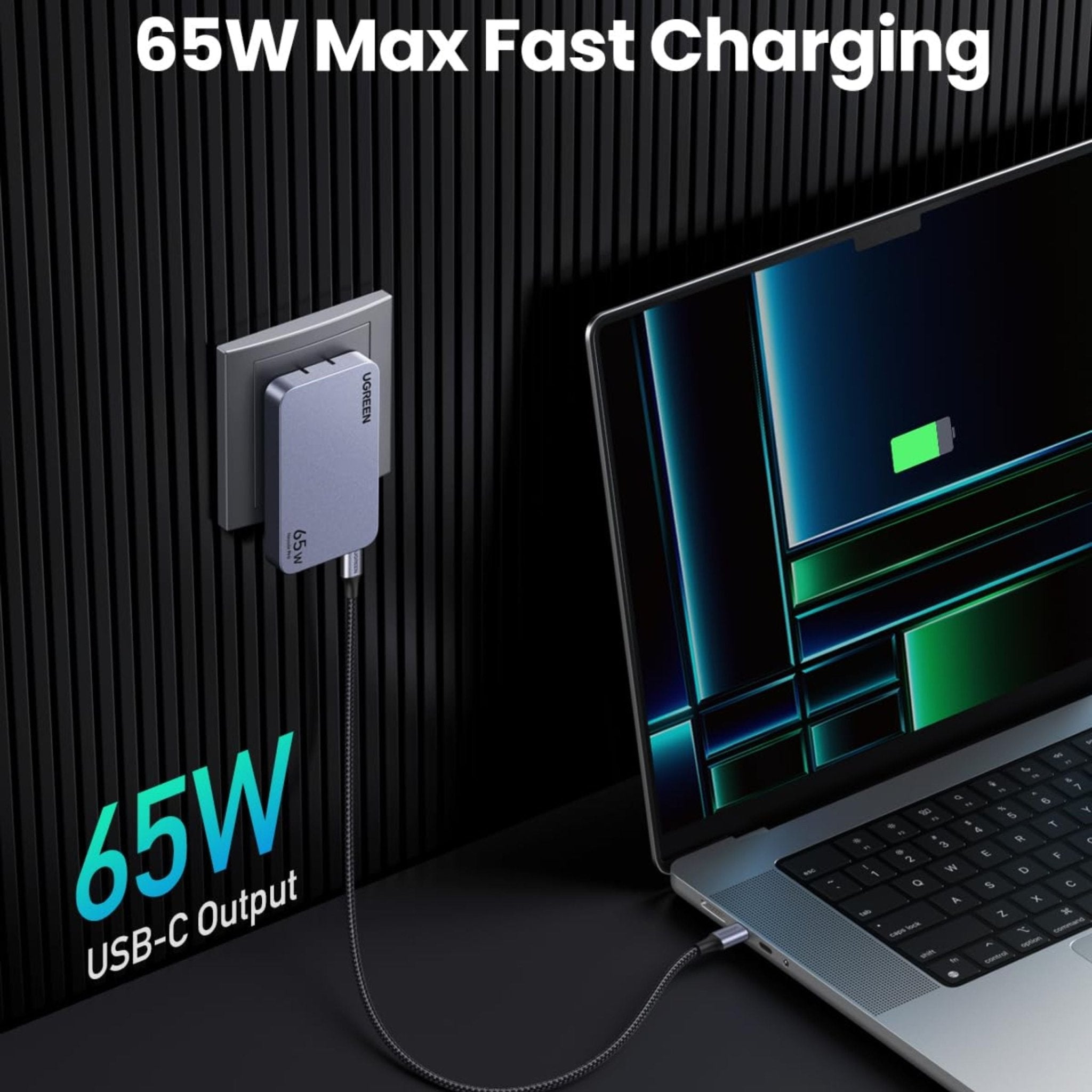 UGREEN Nexode Pro 65W 3-Port GaN Ultra-Slim Fast Charger US/UK/EU Plugs - Grey