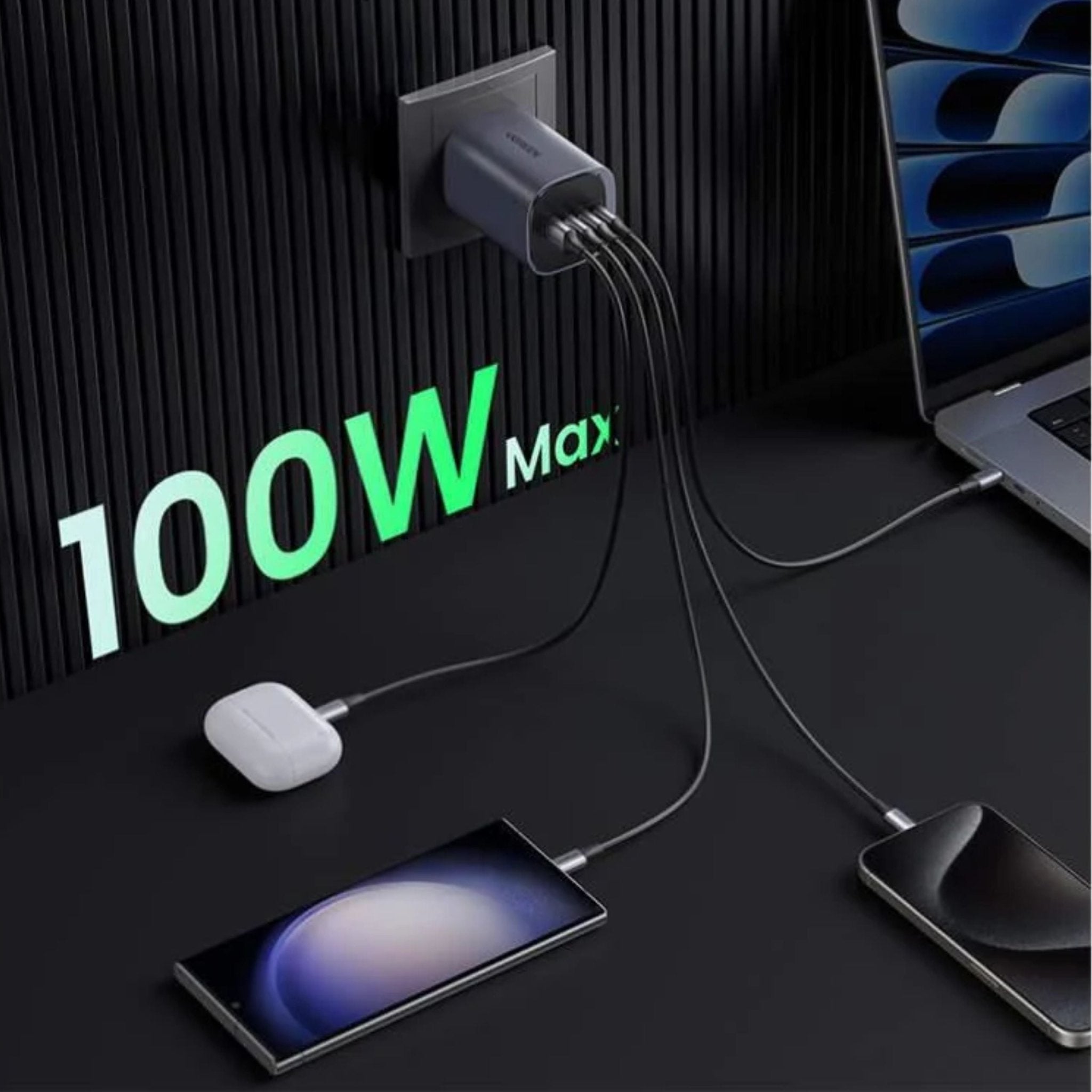 UGREEN Nexode S 4-Port GaN 100W Charger Adapter - Black