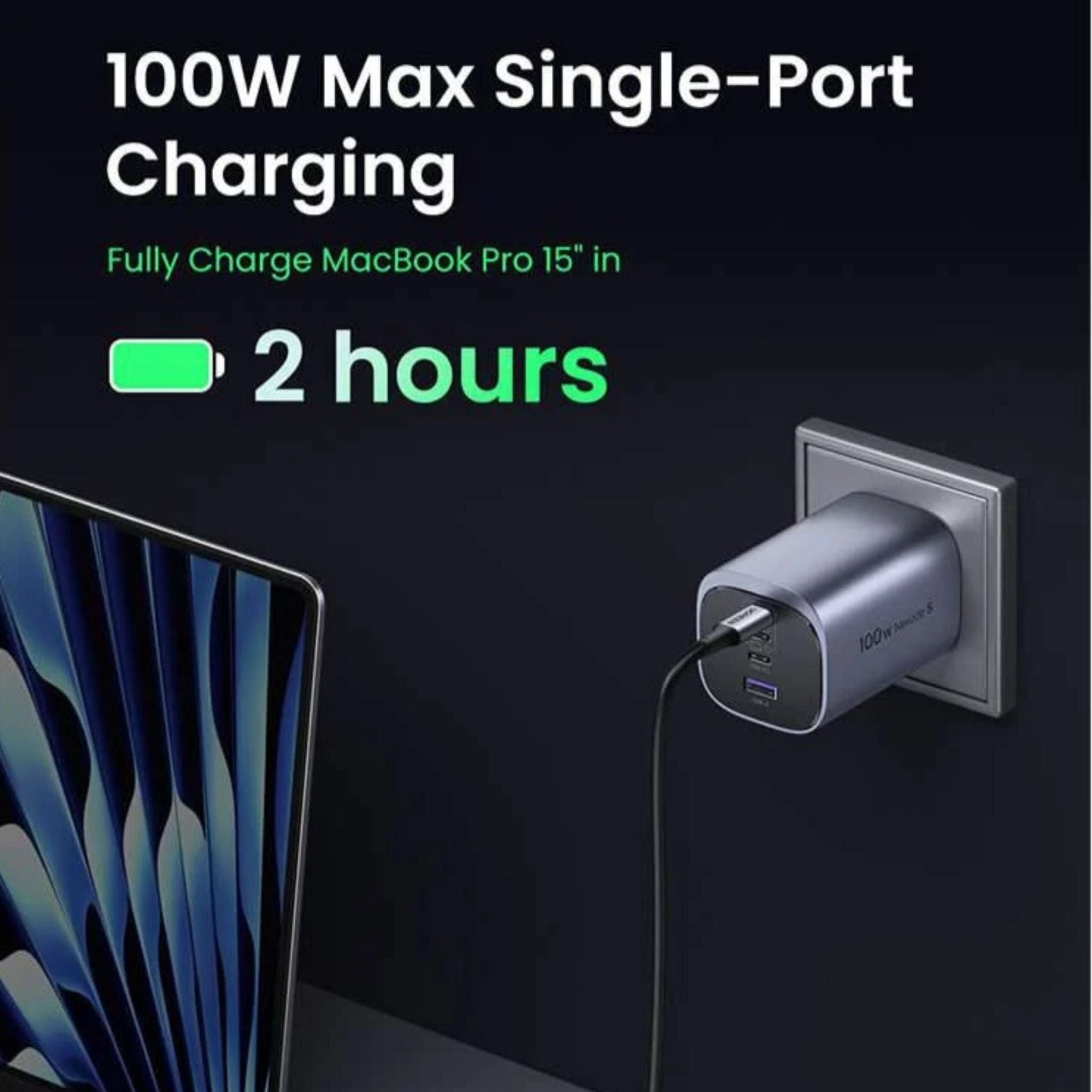 UGREEN Nexode S 4-Port GaN 100W Charger Adapter - Black