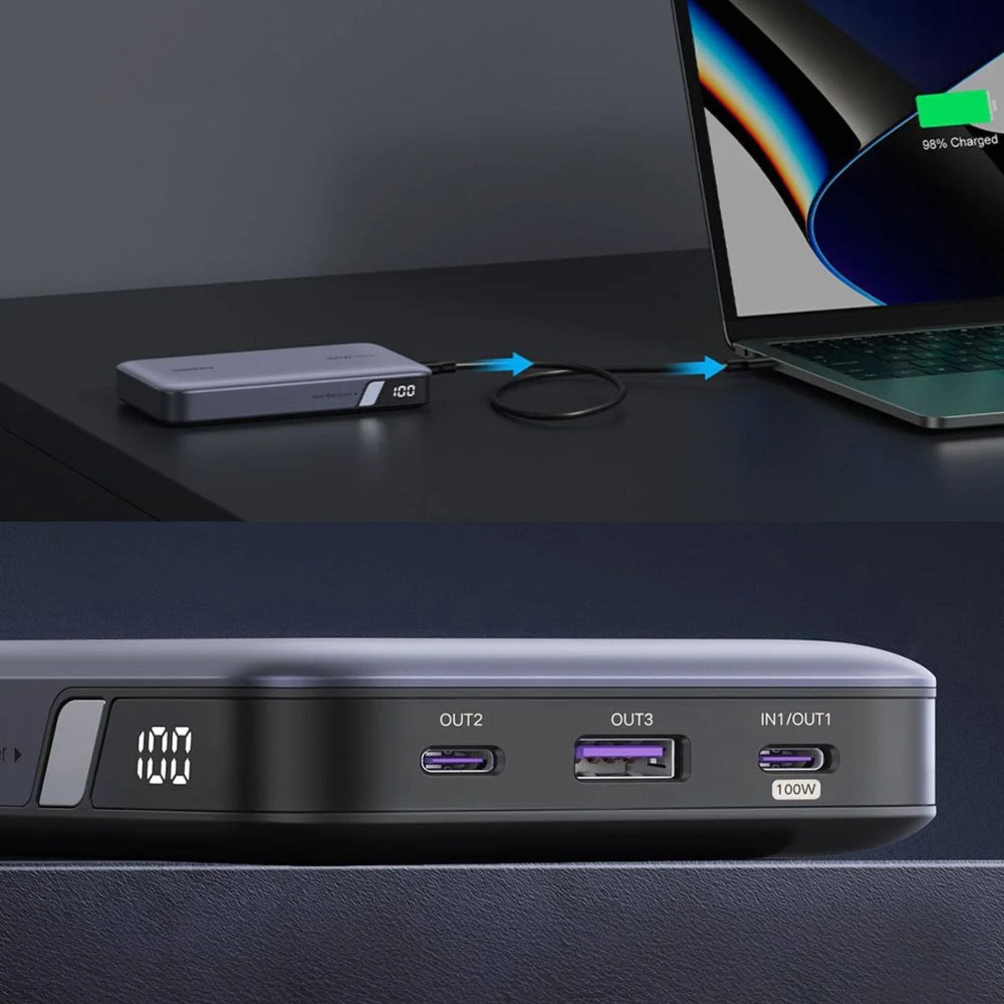 UGREEN PD 100W Fast Charging Power Bank 20000mAh - Grey