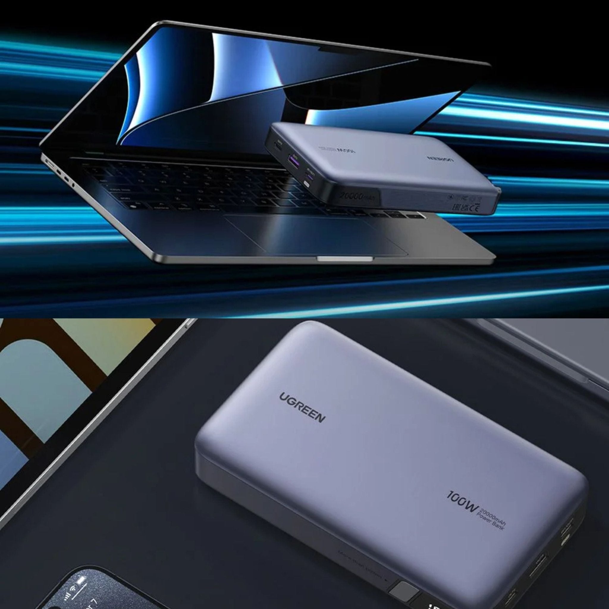 UGREEN PD 100W Fast Charging Power Bank 20000mAh - Grey