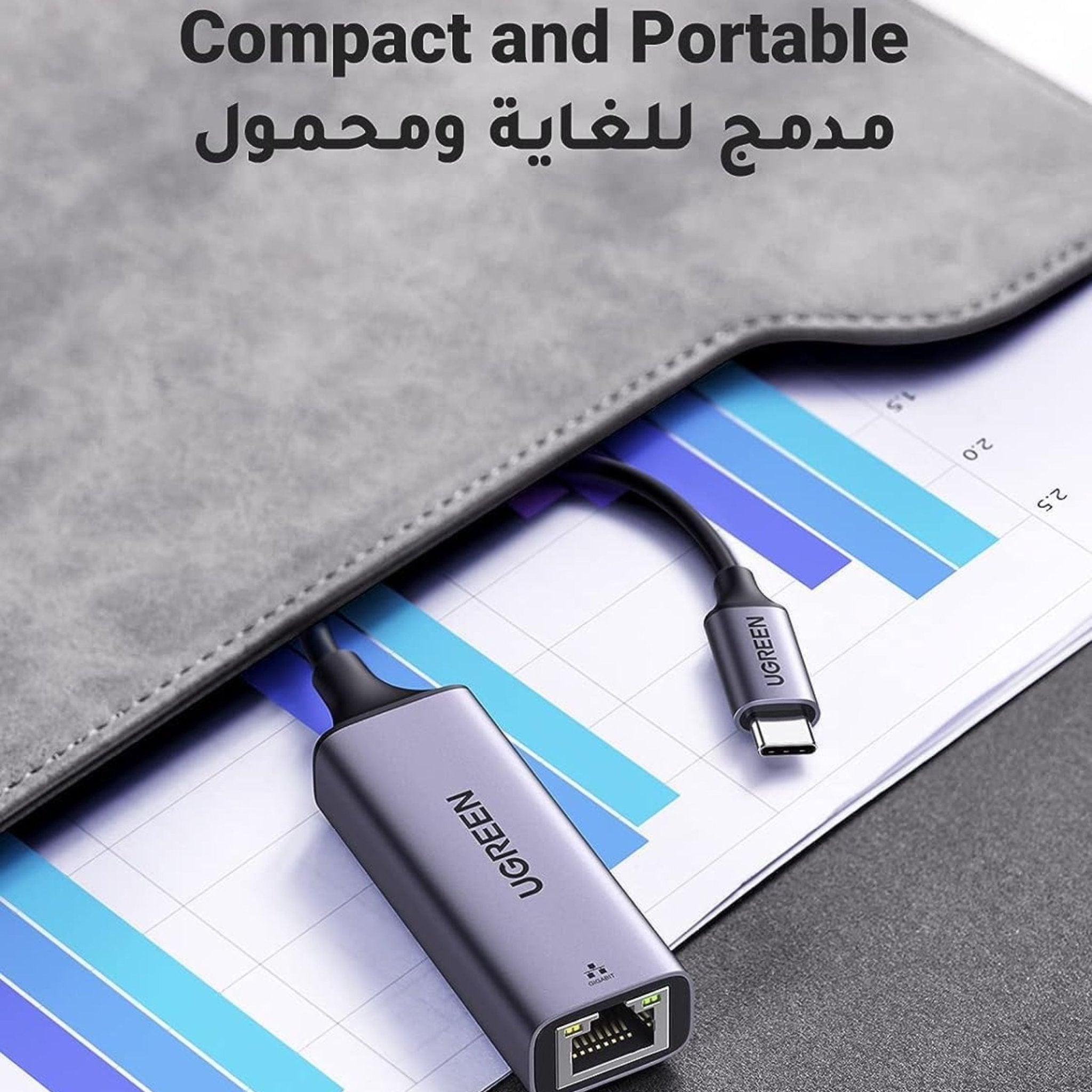UGREEN RJ45 USB-C to Gigabit Ethernet Adapter - Gray