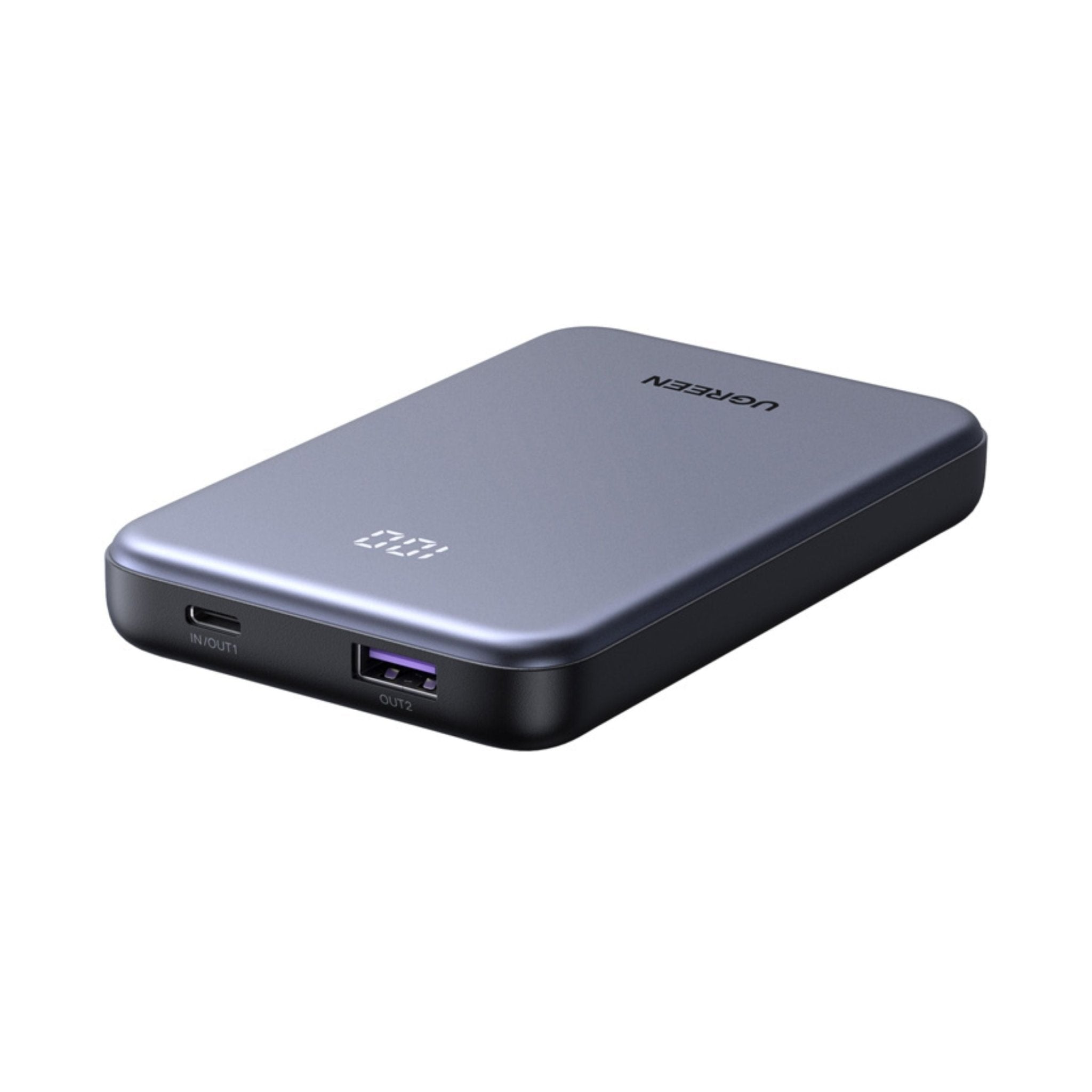 UGREEN Two-Way Fast Charging 10000mAh Power Bank 20W PD, USB + USB-C - Gray