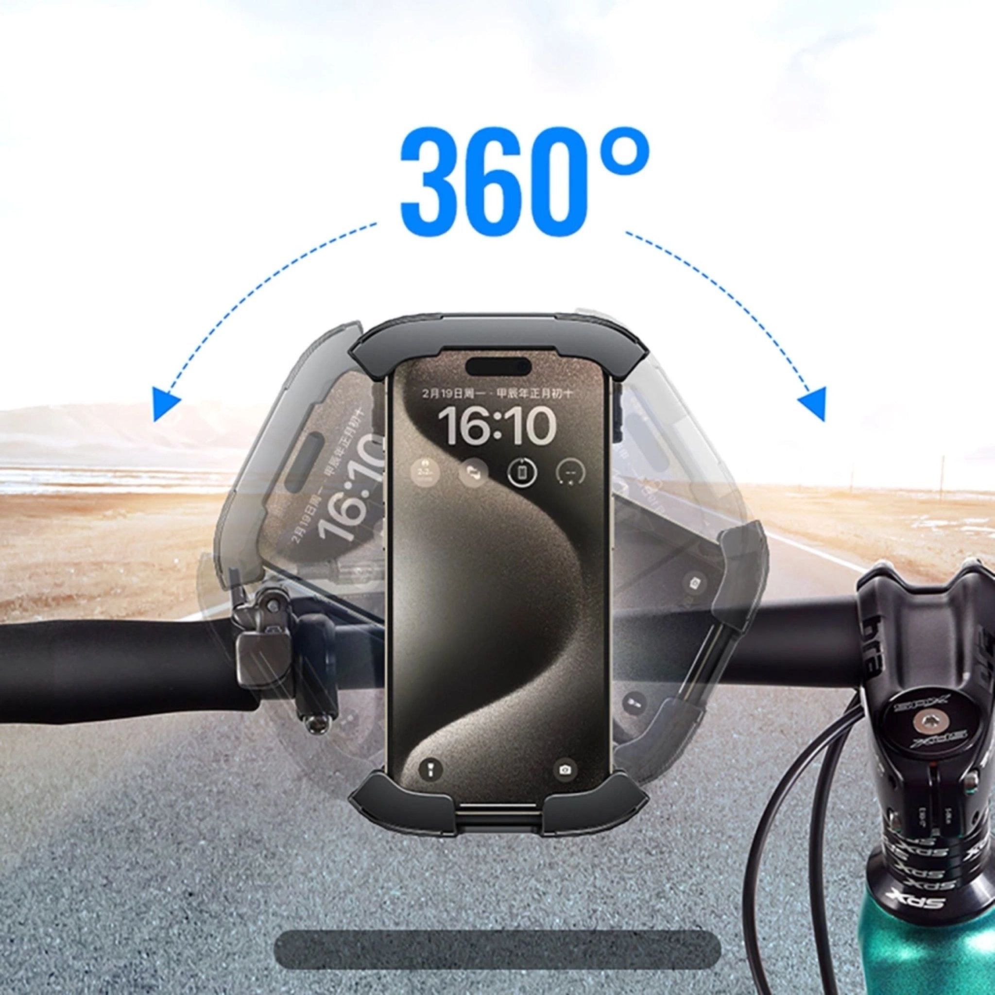 UGREEN Universal Bike Phone Holder for Bike Motorcycle Handlebar - Black