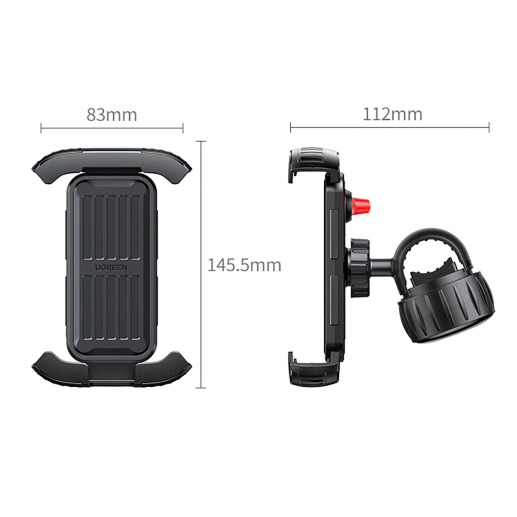 UGREEN Universal Bike Phone Holder for Bike Motorcycle Handlebar - Black