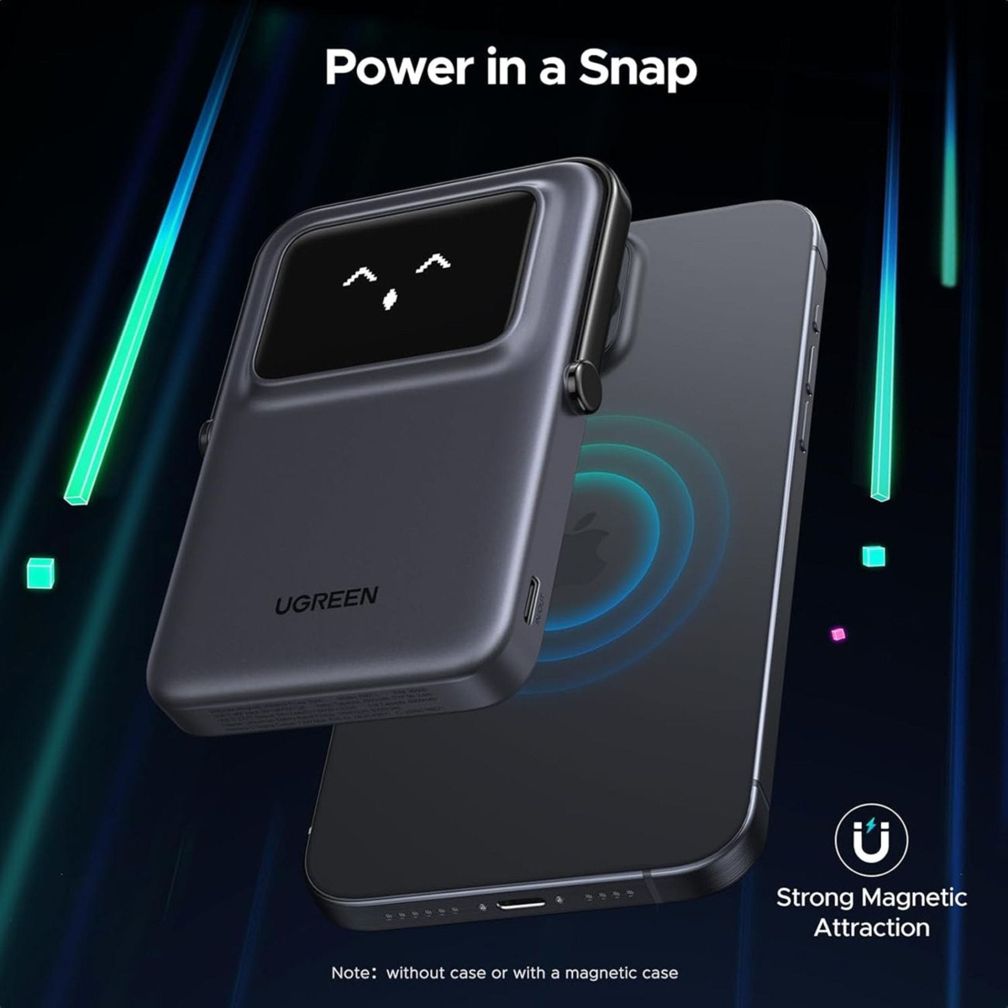 UGREEN Uno 20W Magnetic Wireless Power Bank 5000mAh Built-In Stand