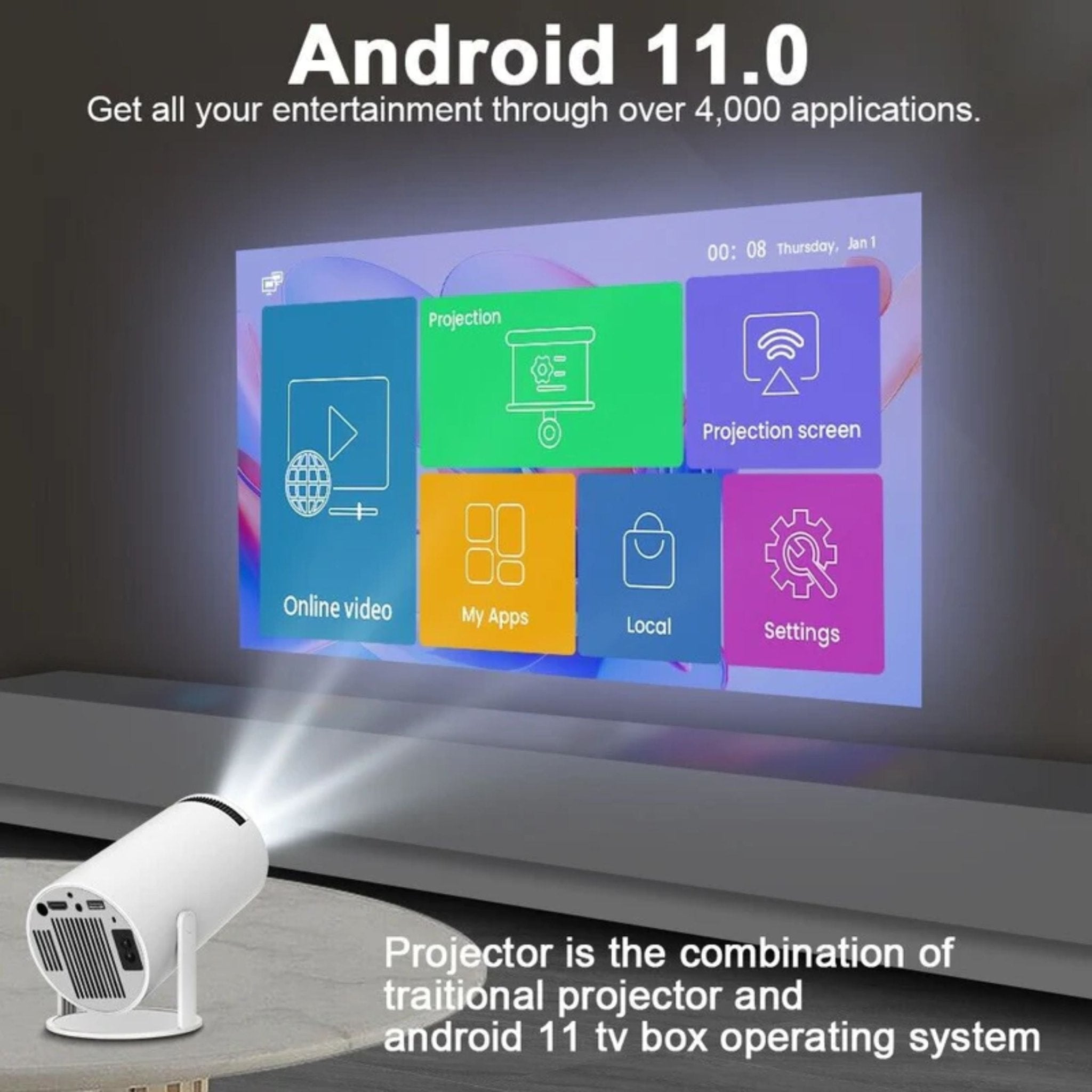 Ultra HD High Dynamic Range Projector - White