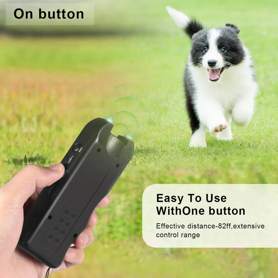 Ultrasonic Dog Repeller Anti Barking Dog Training Device MT-650 - Black
