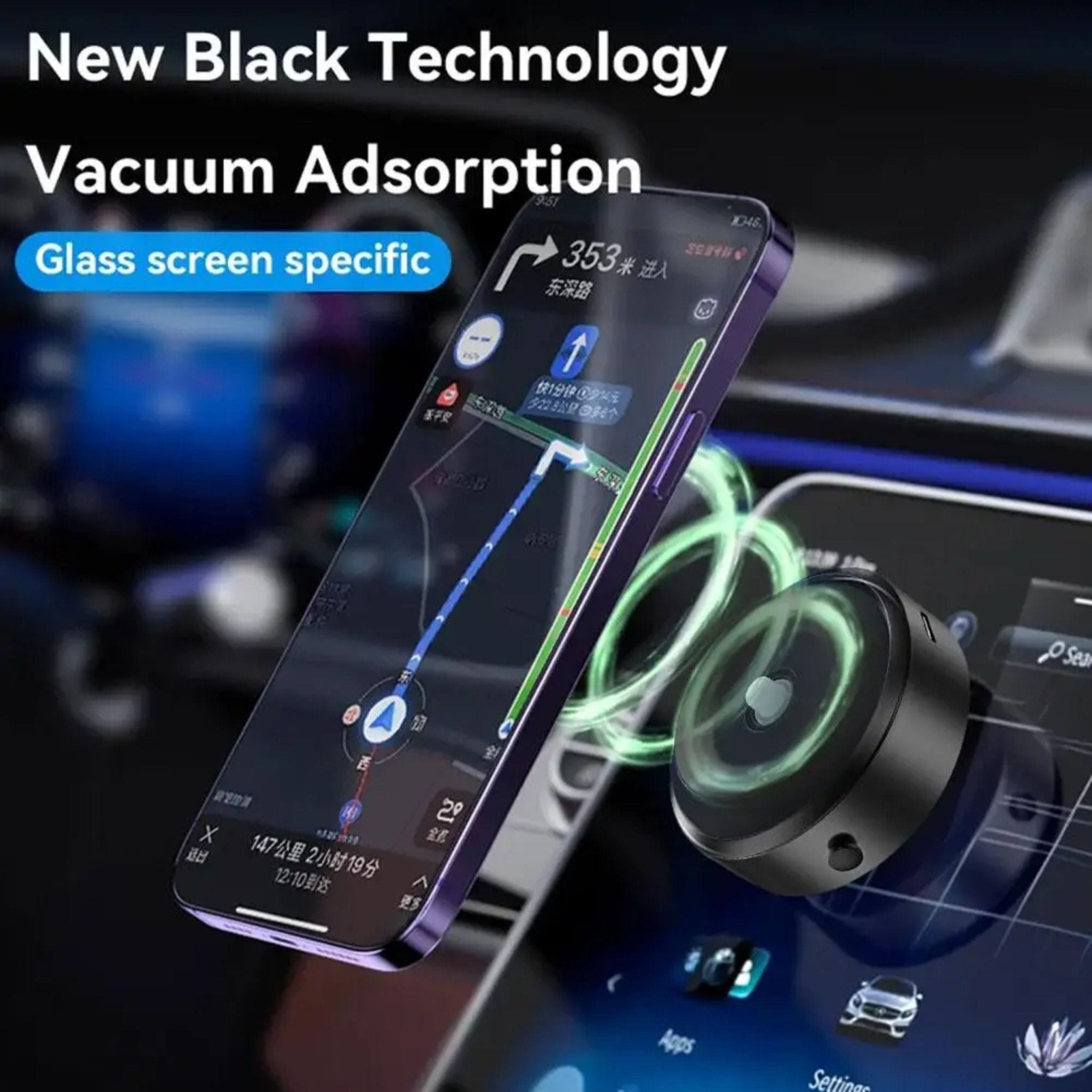 Vacuum Adsorption Universal Magnetic Rechargeable Phone Holder X8/X8Q - Black