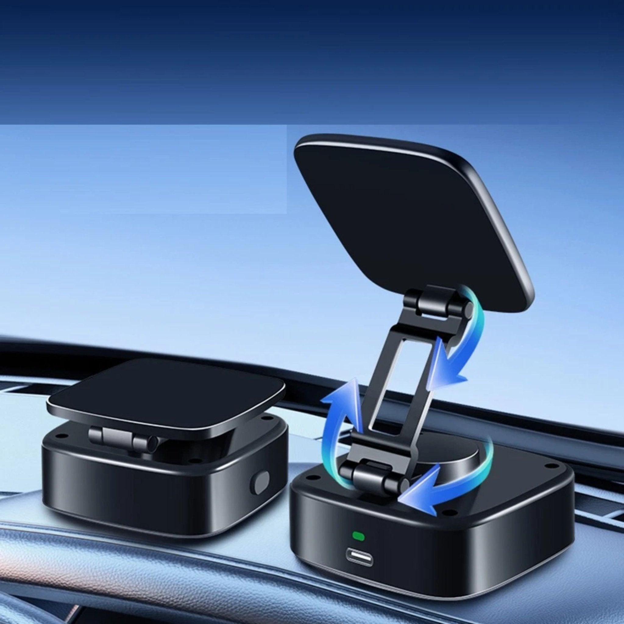 Vacuum Double Sided Adsorption Magnetic Rechargeable Phone Holder M10-B - Black