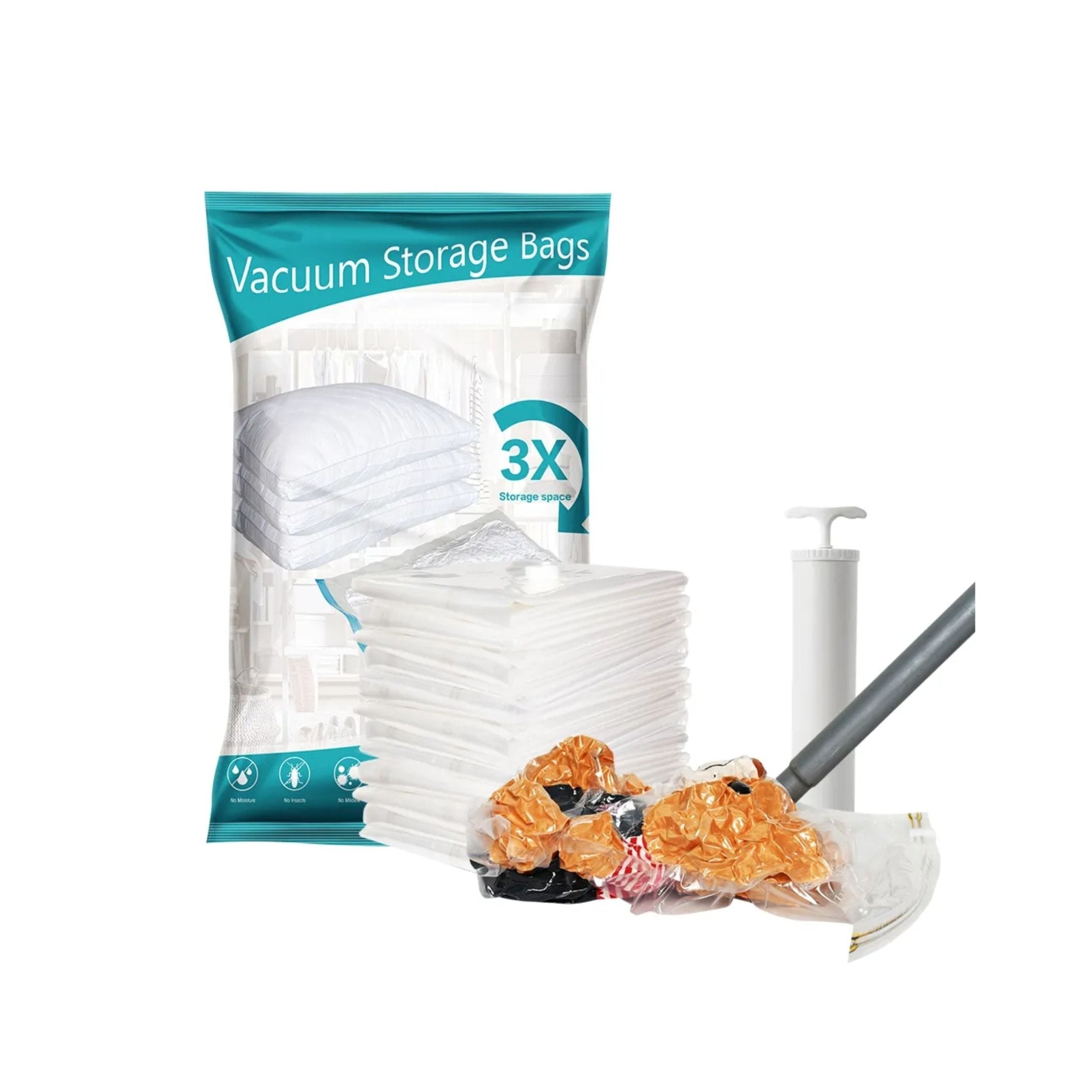 Vacuum Storage Bags With Pump - White