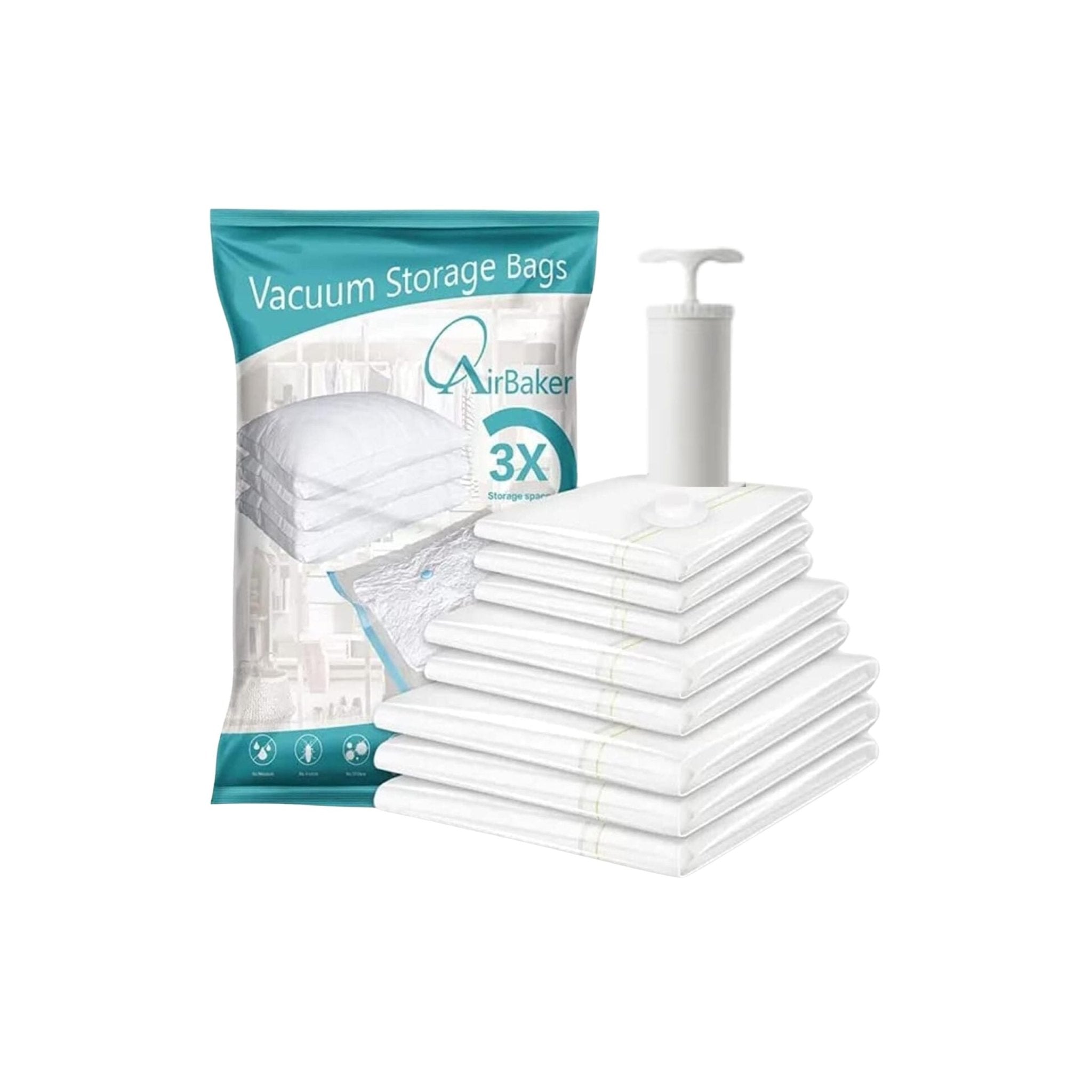 Vacuum Storage Bags With Pump - White