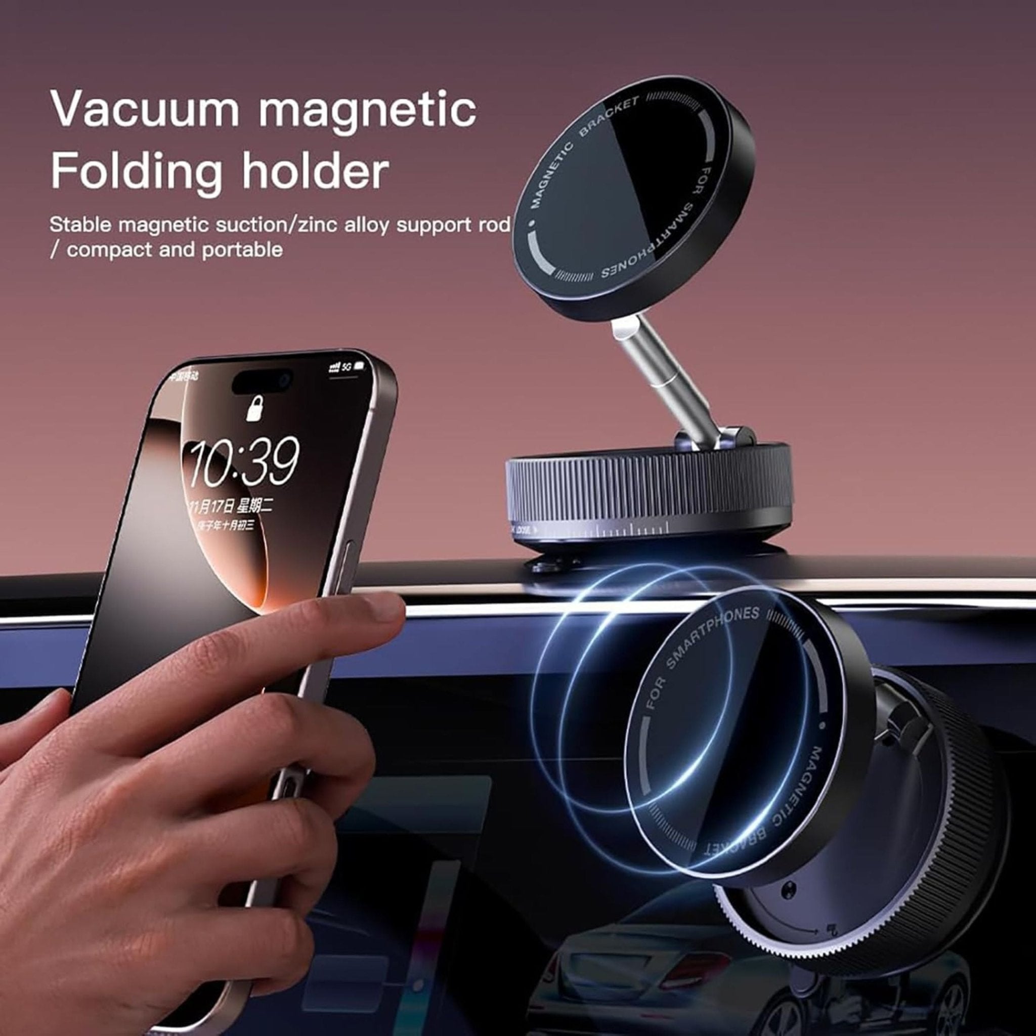 Vacuum Suction Magnetic Bracket K10a - Black