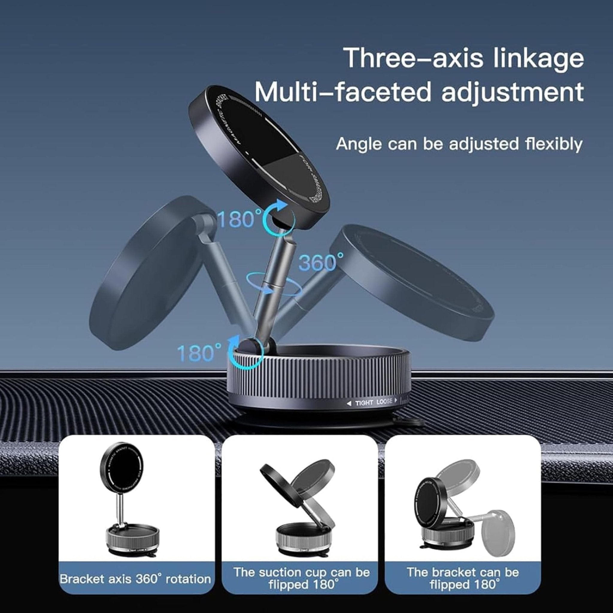 Vacuum Suction Magnetic Bracket K10a - Black