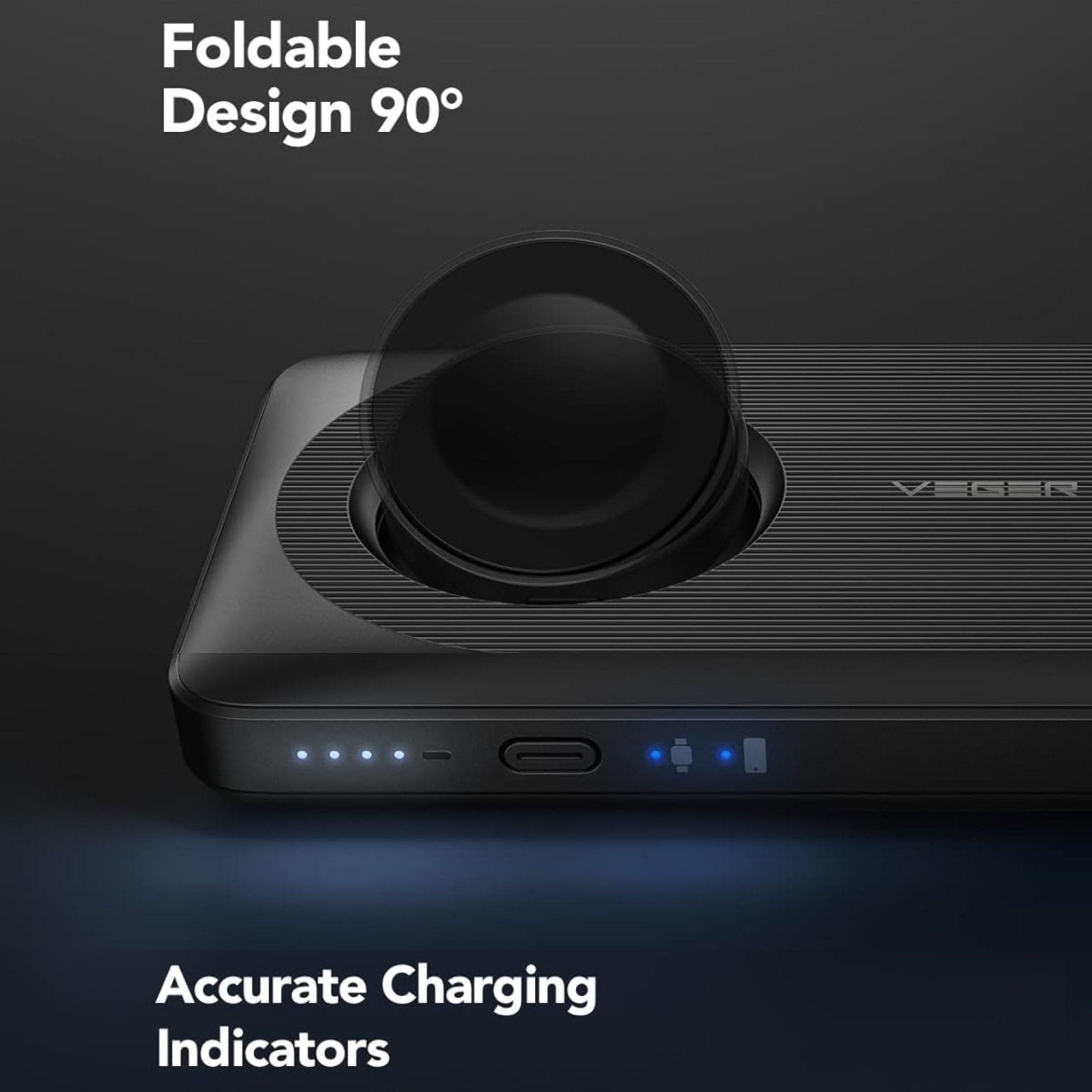 Veger Dual Wireless PD Fast Power bank 10000mah VP-1156 - Black