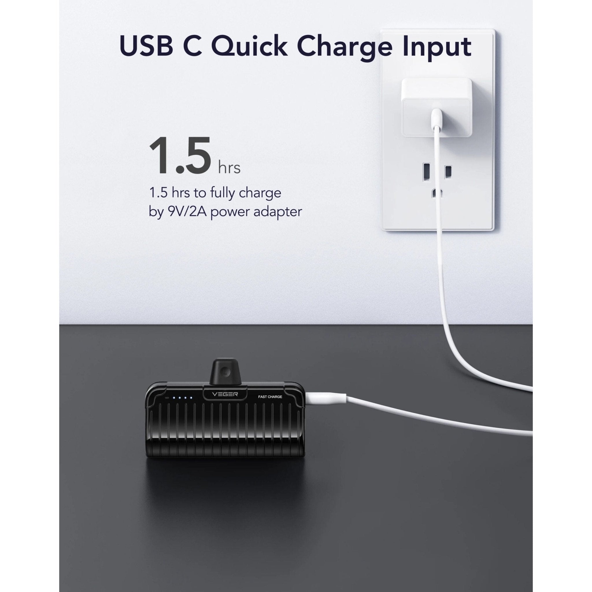 Veger Power bank 5000mah VP-0558P - Black