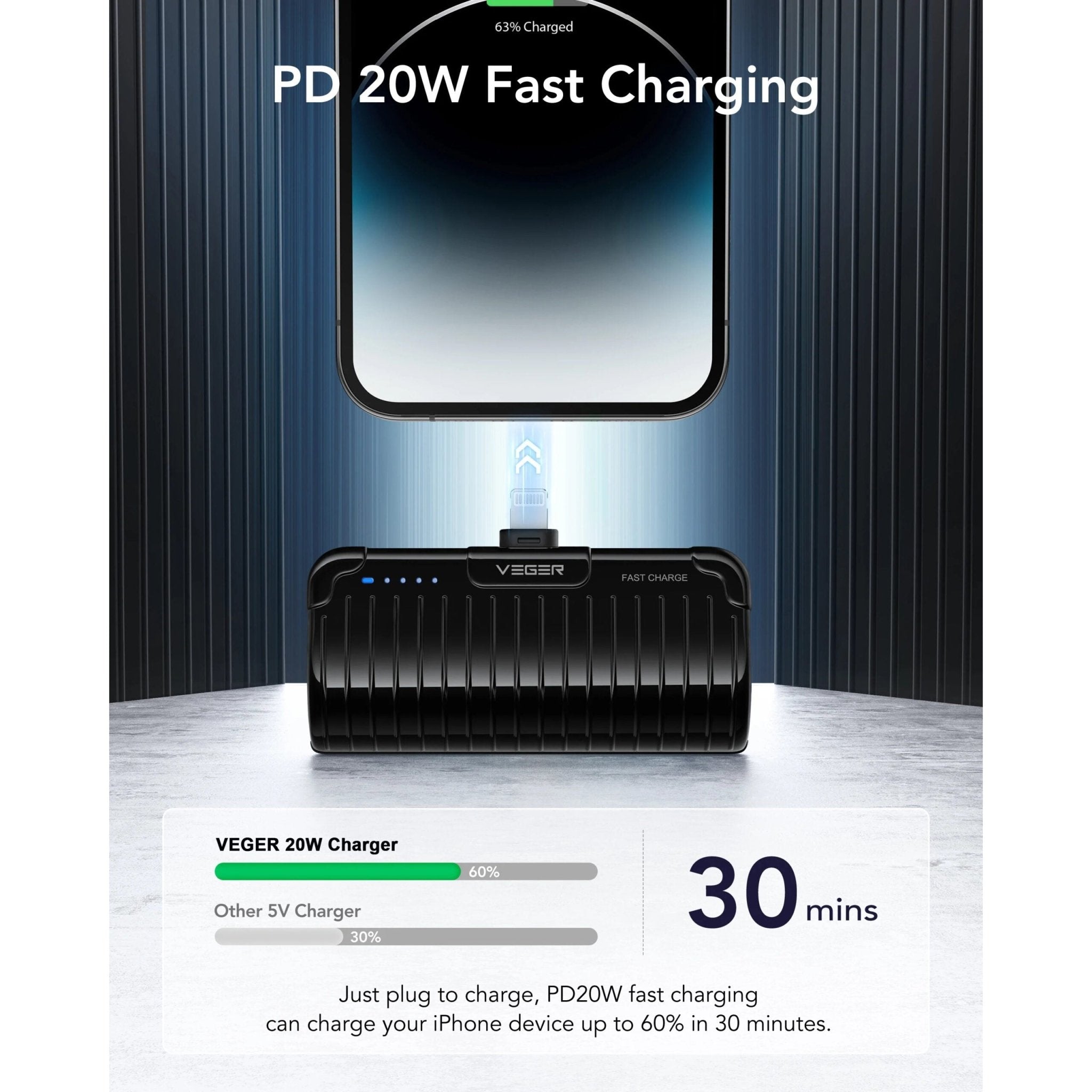Veger Power bank 5000mah VP-0558P - Black