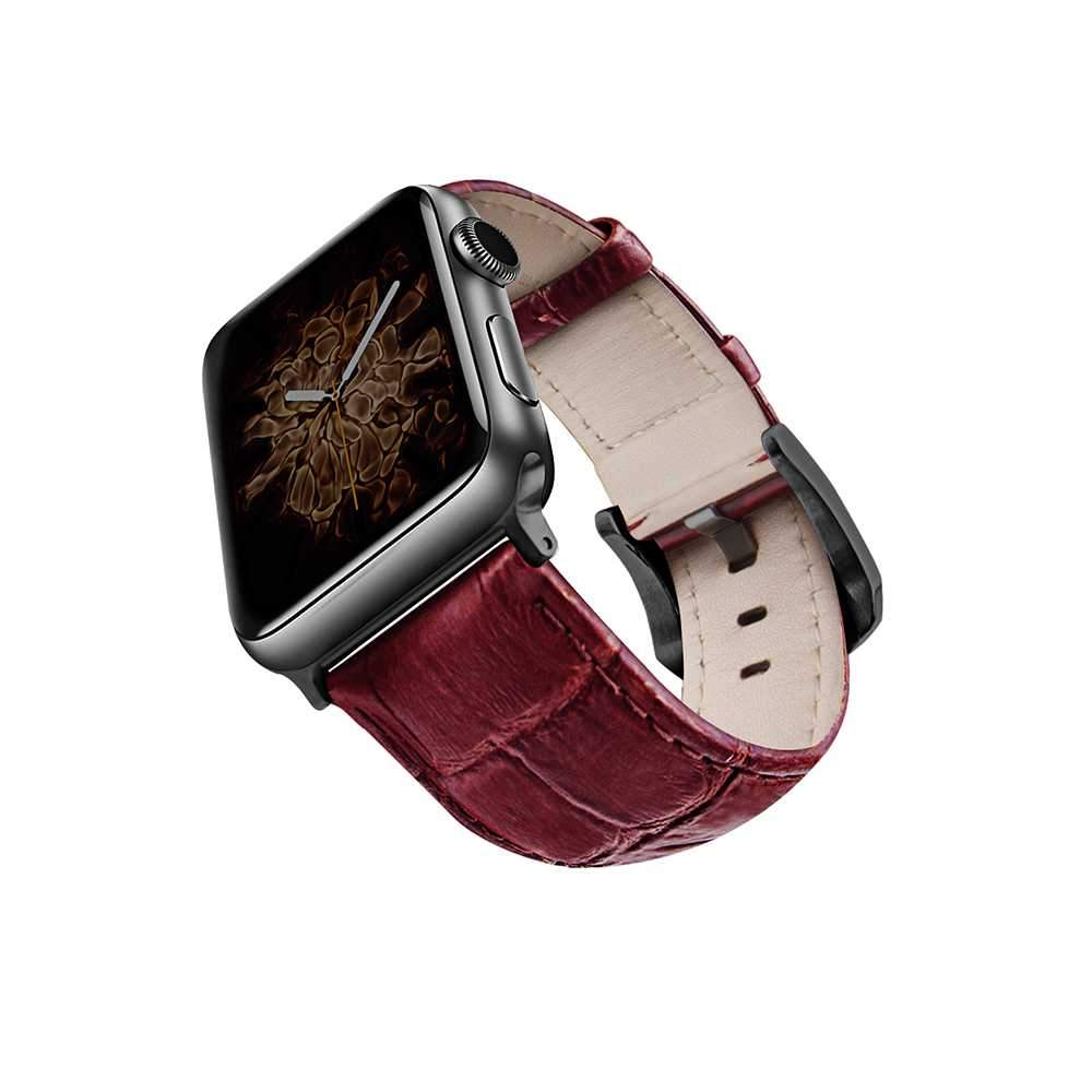 Viva Madrid Montre Crox Leather Strap Strap for Apple Watch 42/44MM - Red/Black