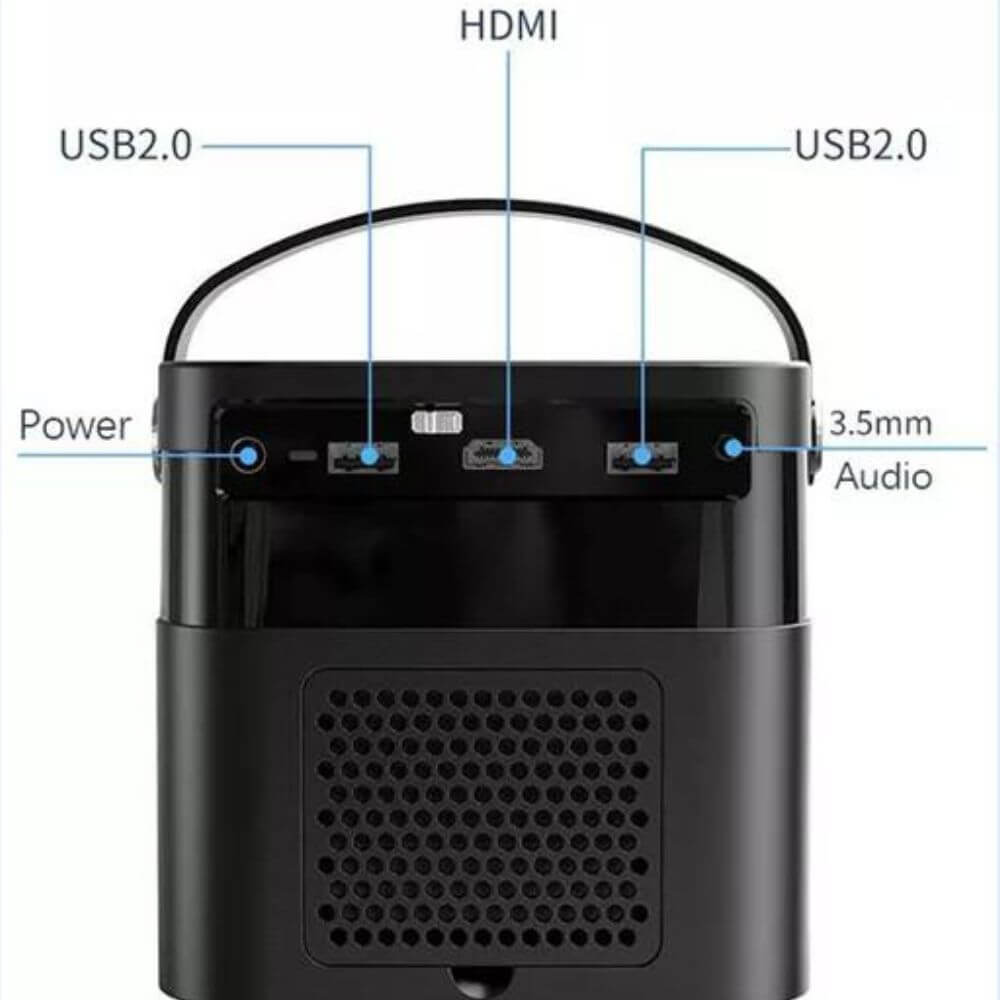 Volto DLP Hd 3D Multimedia Portable Projector Android 9.0+3D Glass+Bag - Black