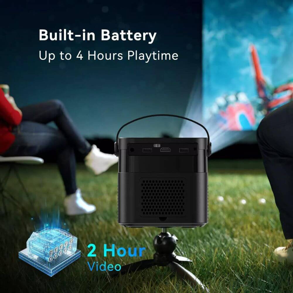 Volto DLP Hd 3D Multimedia Portable Projector Android 9.0+3D Glass+Bag - Black