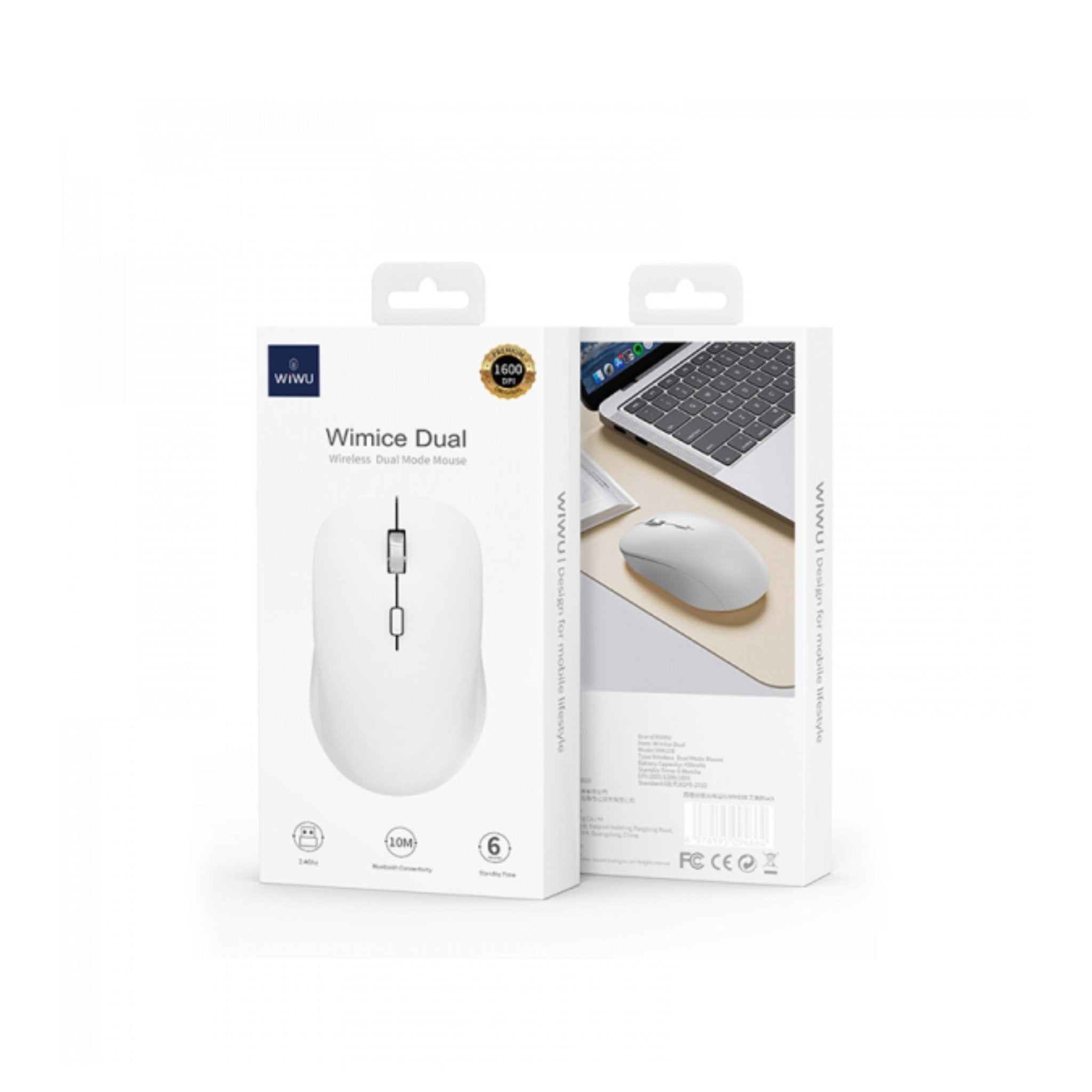 WiWU Wimice Dual Mode Wireless Mouse - White