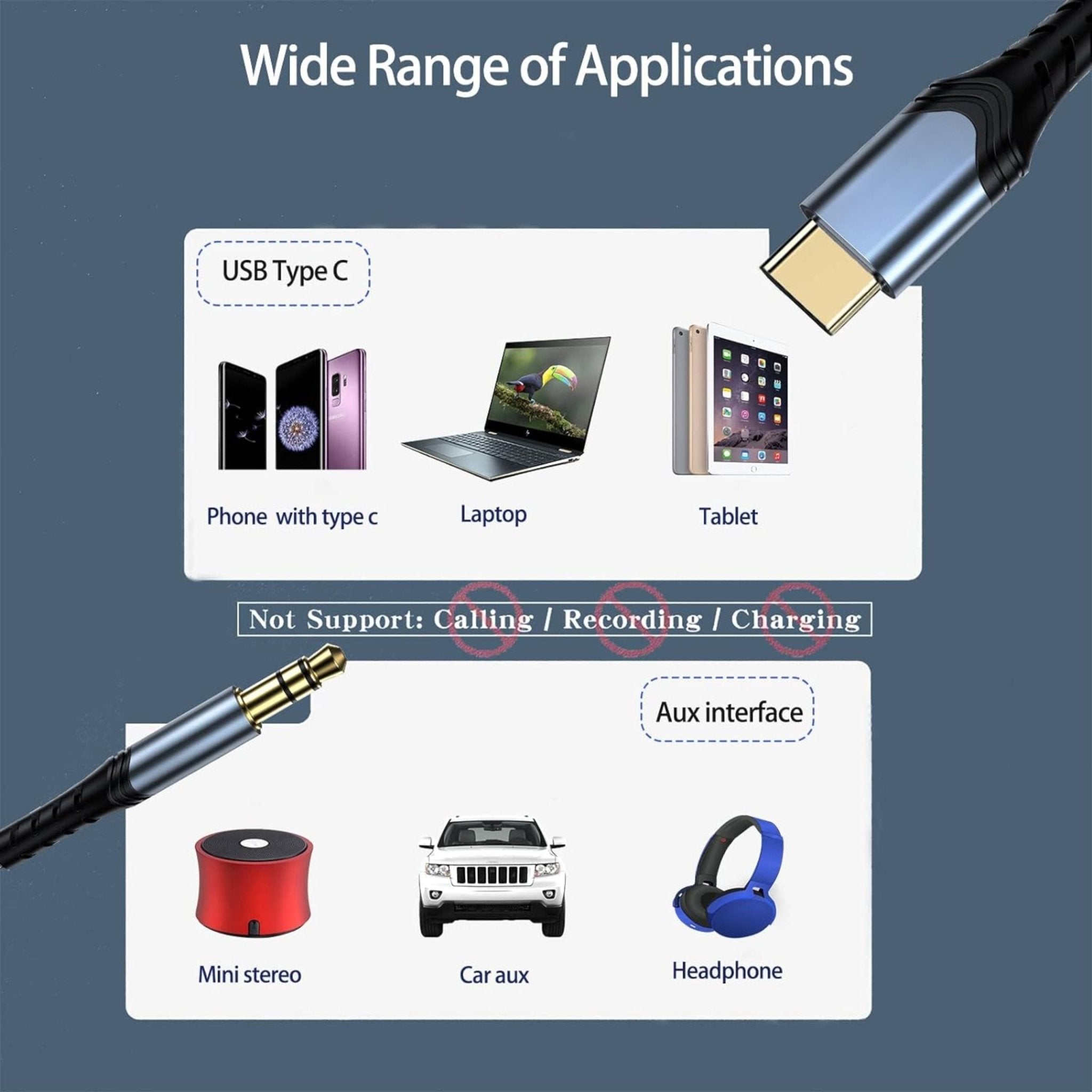 Wiwu 3.5mm Audio Stereo Cable To Type- C - Black