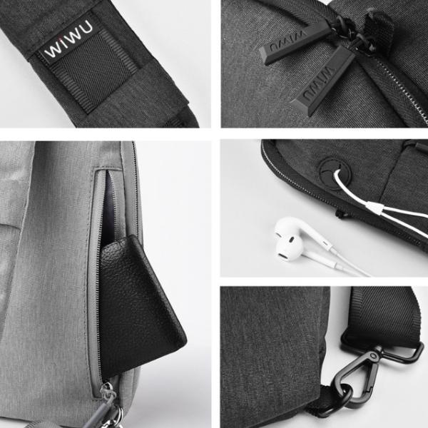 Wiwu Odyssey Crossbody Bag Waterproof (30*25*7cm) - Gray