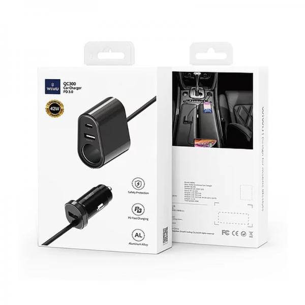 Wiwu QC300 Multifunctional Car Charger 42w PD 3.0