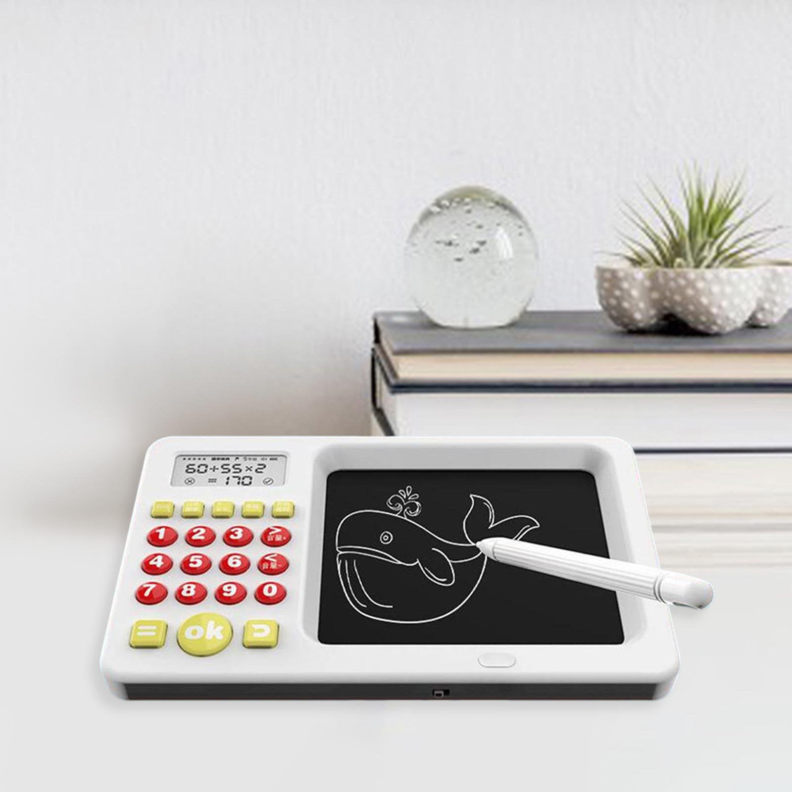 Writing Tablet and Learning Calculator Machine Kids -White