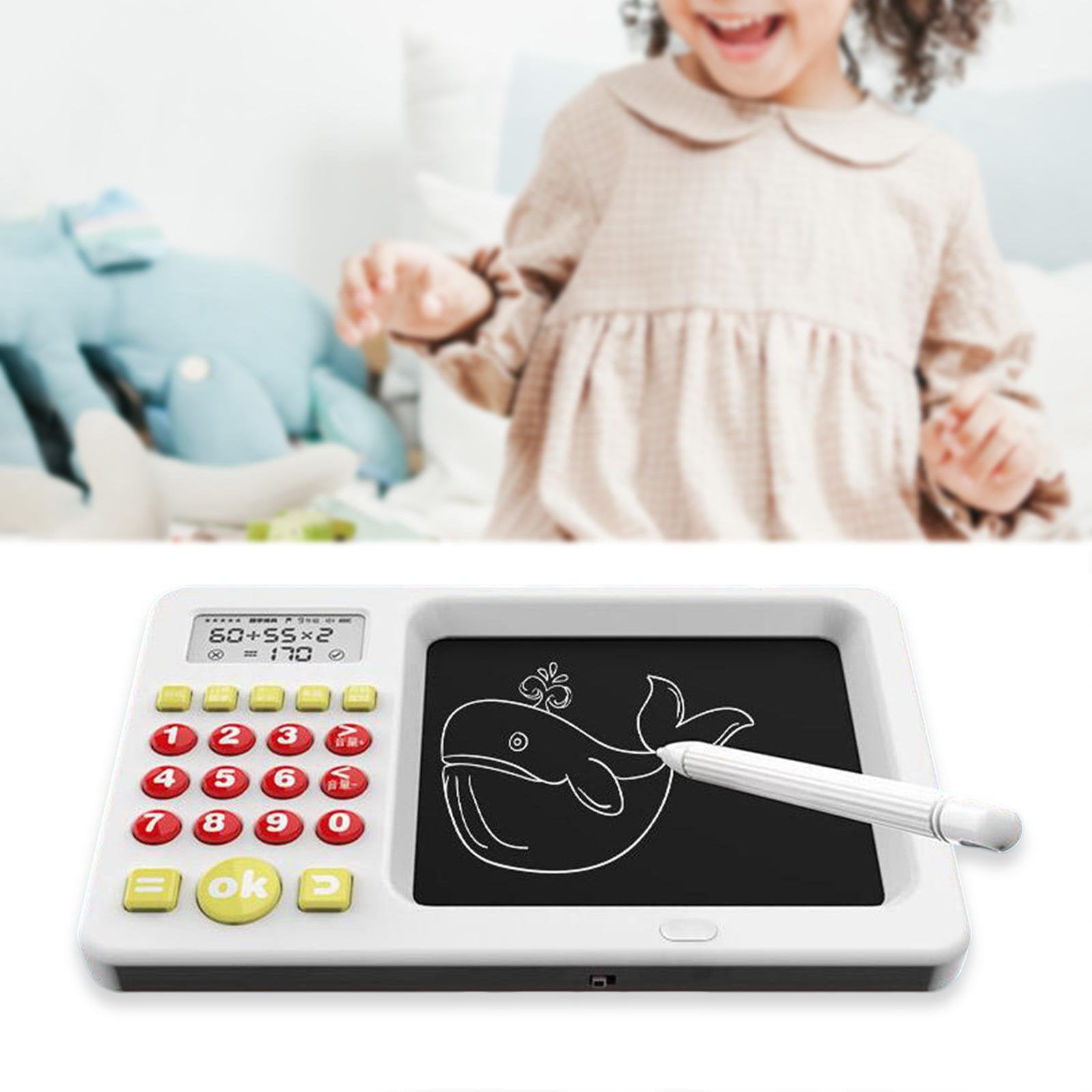 Writing Tablet and Learning Calculator Machine Kids -White
