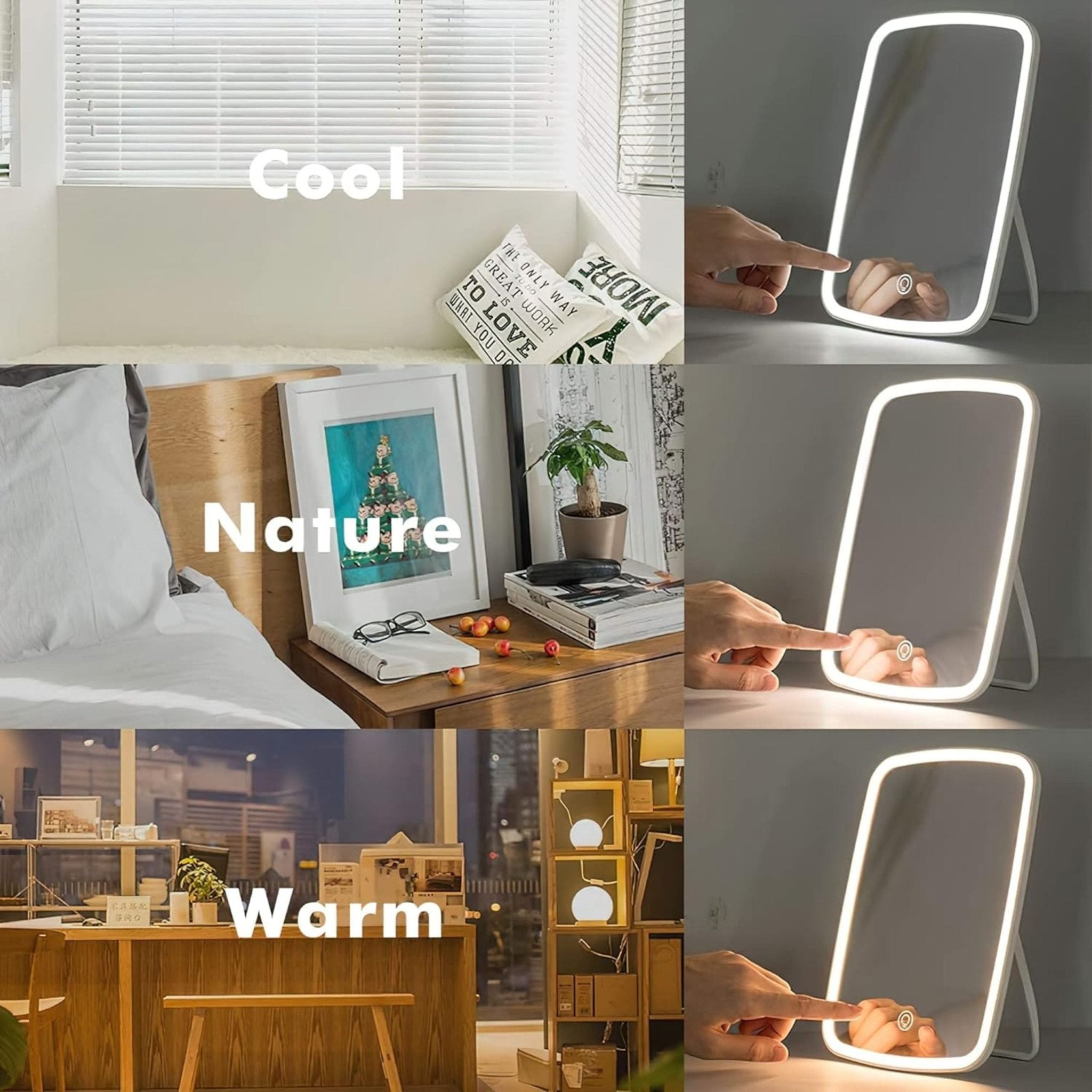 Xiaomi Jordan & Judy LED Makeup Mirror with Touch Screen - Beige