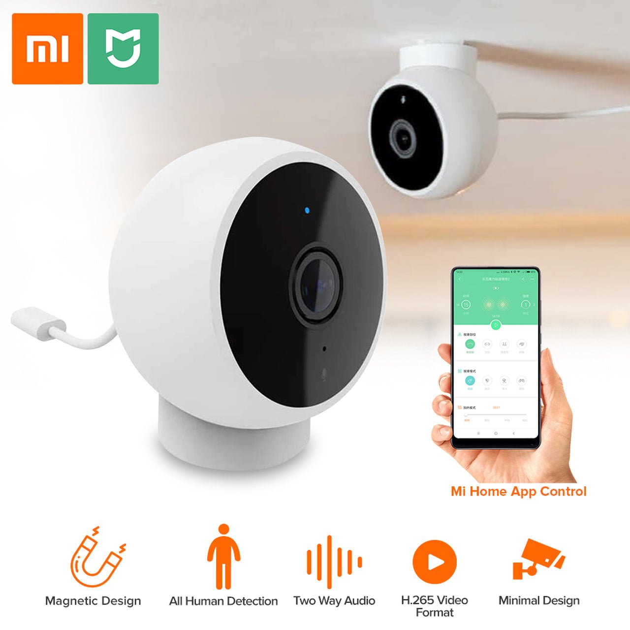 Xiaomi Mi Home Security 2K Magnetic Mount Camera - White