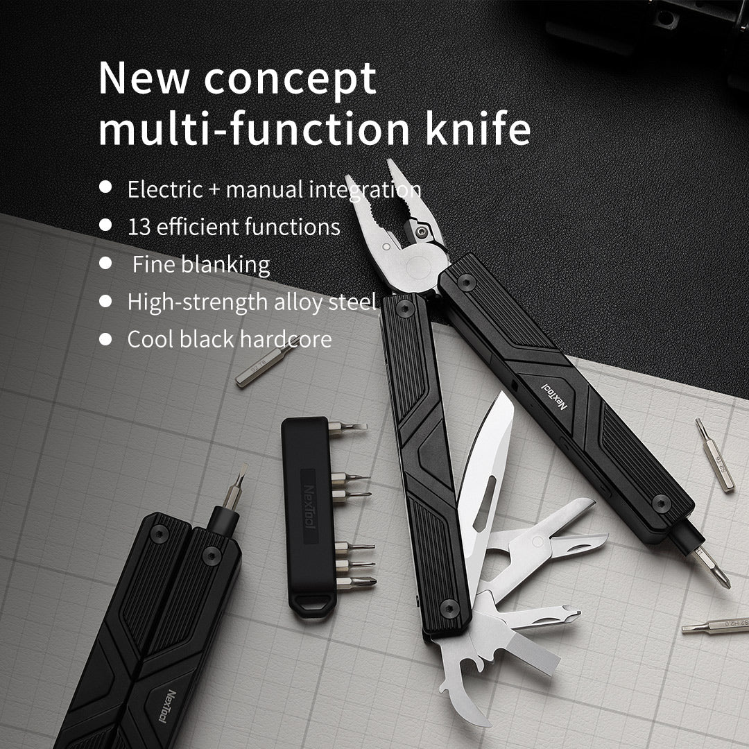 Xiaomi NexTool Gemini Electric Multi-functional Knife with Electric Screwdriver - Black