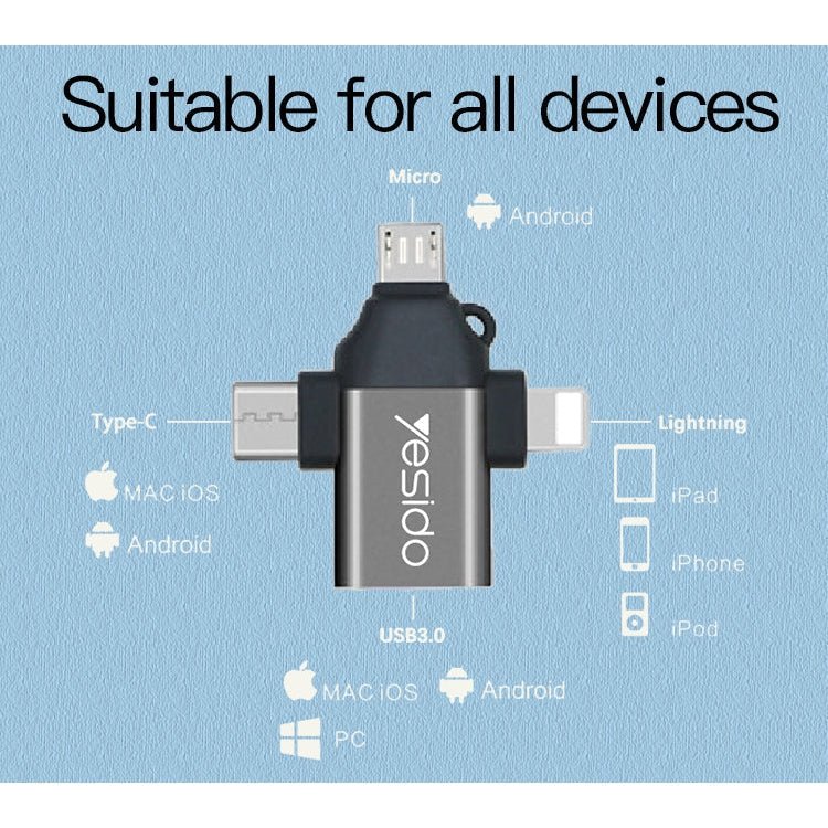 Yesido 3 In 1 OTG USB 2.0 Supper Fast Data Transmission GS15