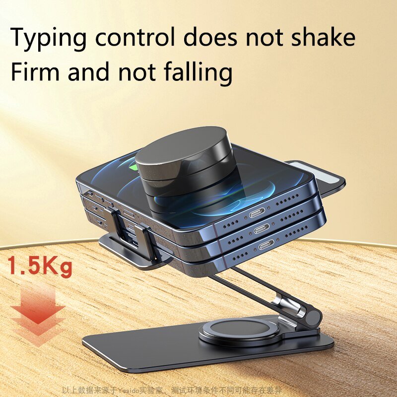 Yesido Foldable 360° Rotating Phone Desktop Holder Stand C184 - Black