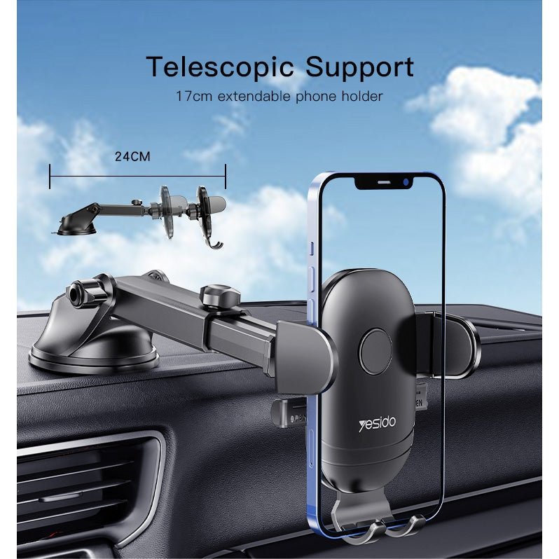 Yesido Free Stretch Adjustable Suction Cup Car Holder C138