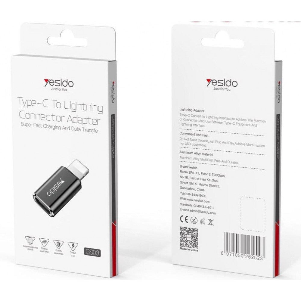 Yesido Type-C To Lightning Connector To Adapter GS03