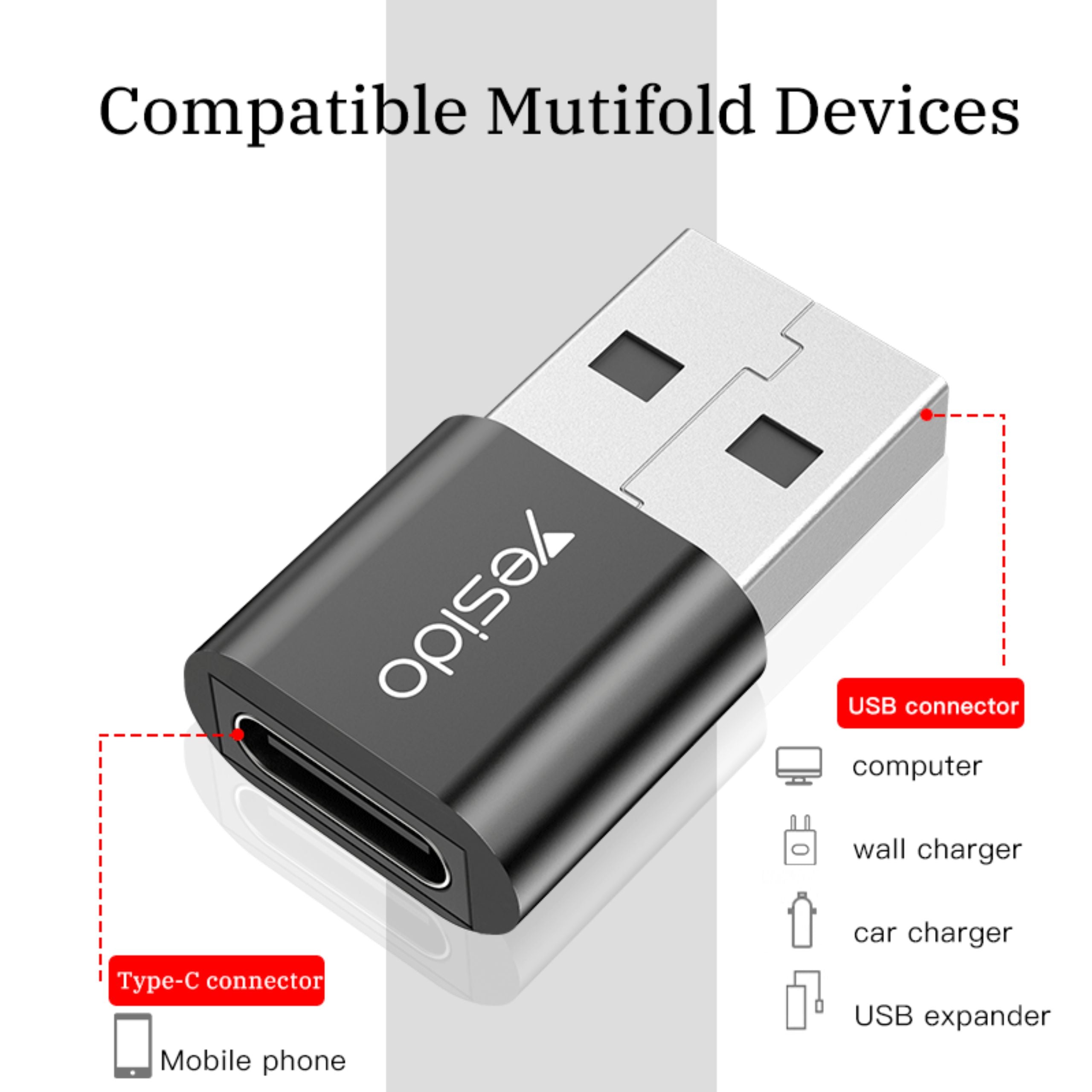 Yesido Type - C To USB Connector Adapter GS09