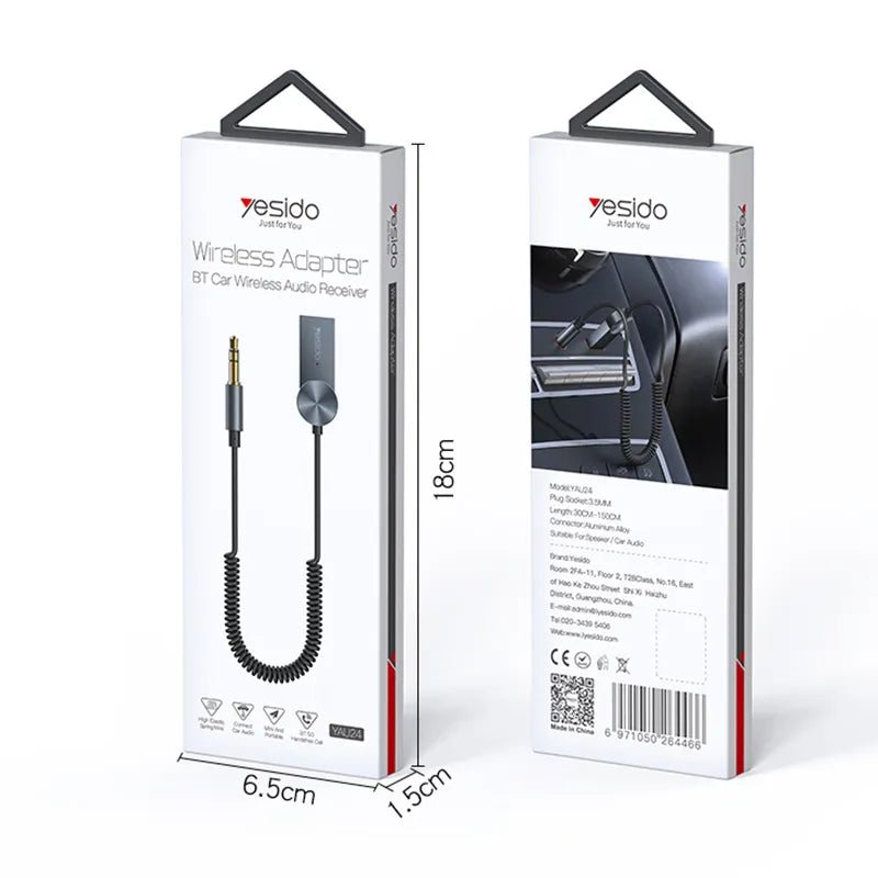 Yesido Wireless Adapter BT Car Audio Receiver YAU24 - Black