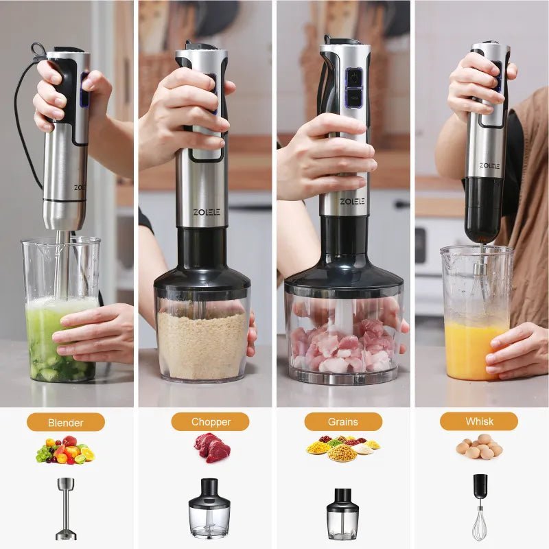 ZOLELE HB1200 4 in 1 Immersion Electric Hand Blender - Black