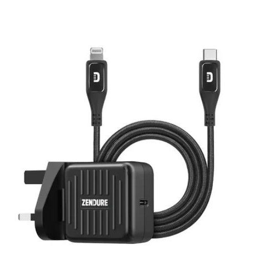 Zendure SuperPort 20w + Supercord 2 Type C to Lightning Cable - Black