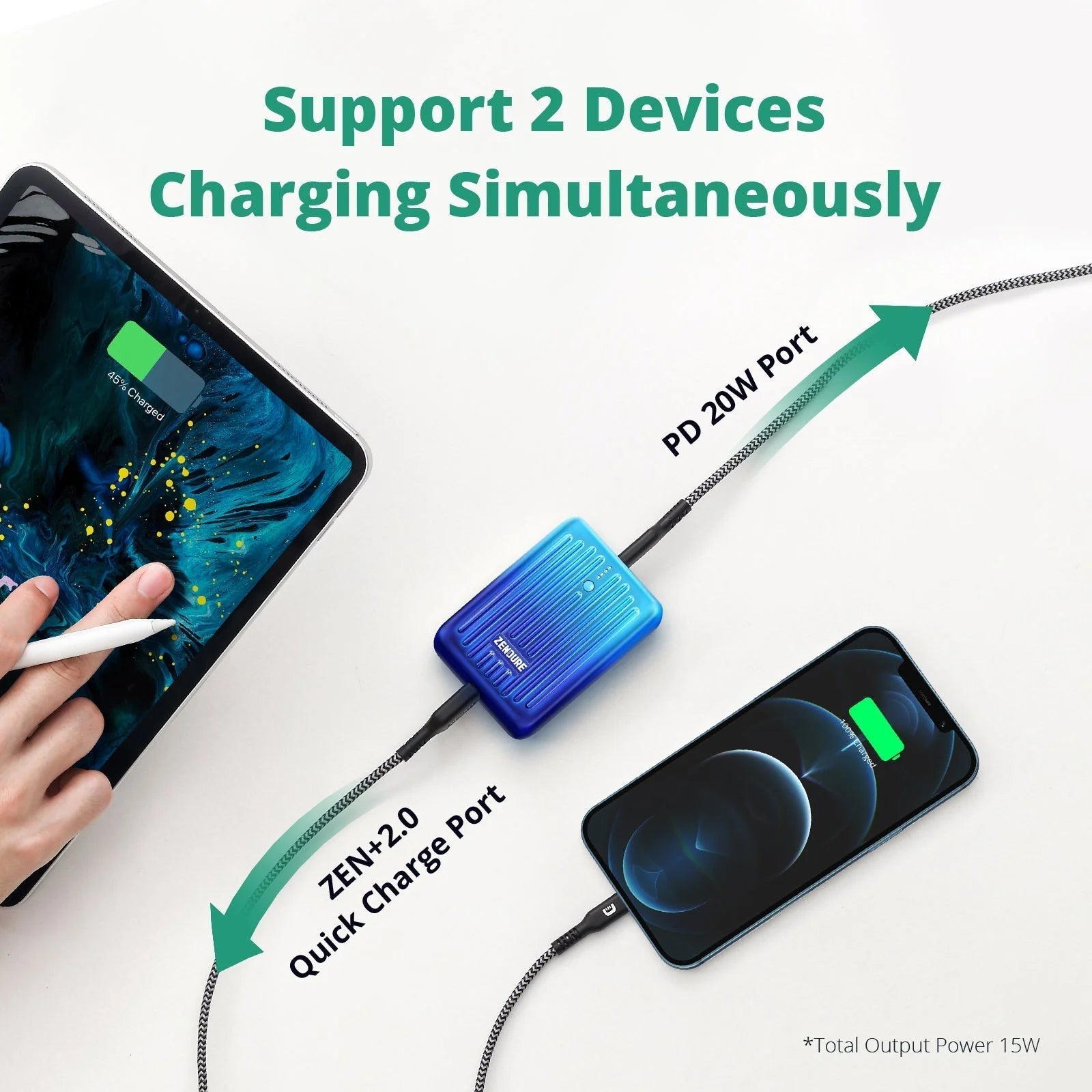 Zendure Supermini 10000mAh PD Power Bank - Blue