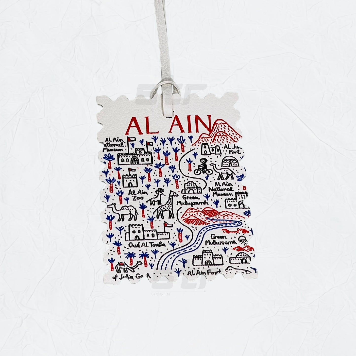 Leather Charm Double Side Alain & United Arab Emirates